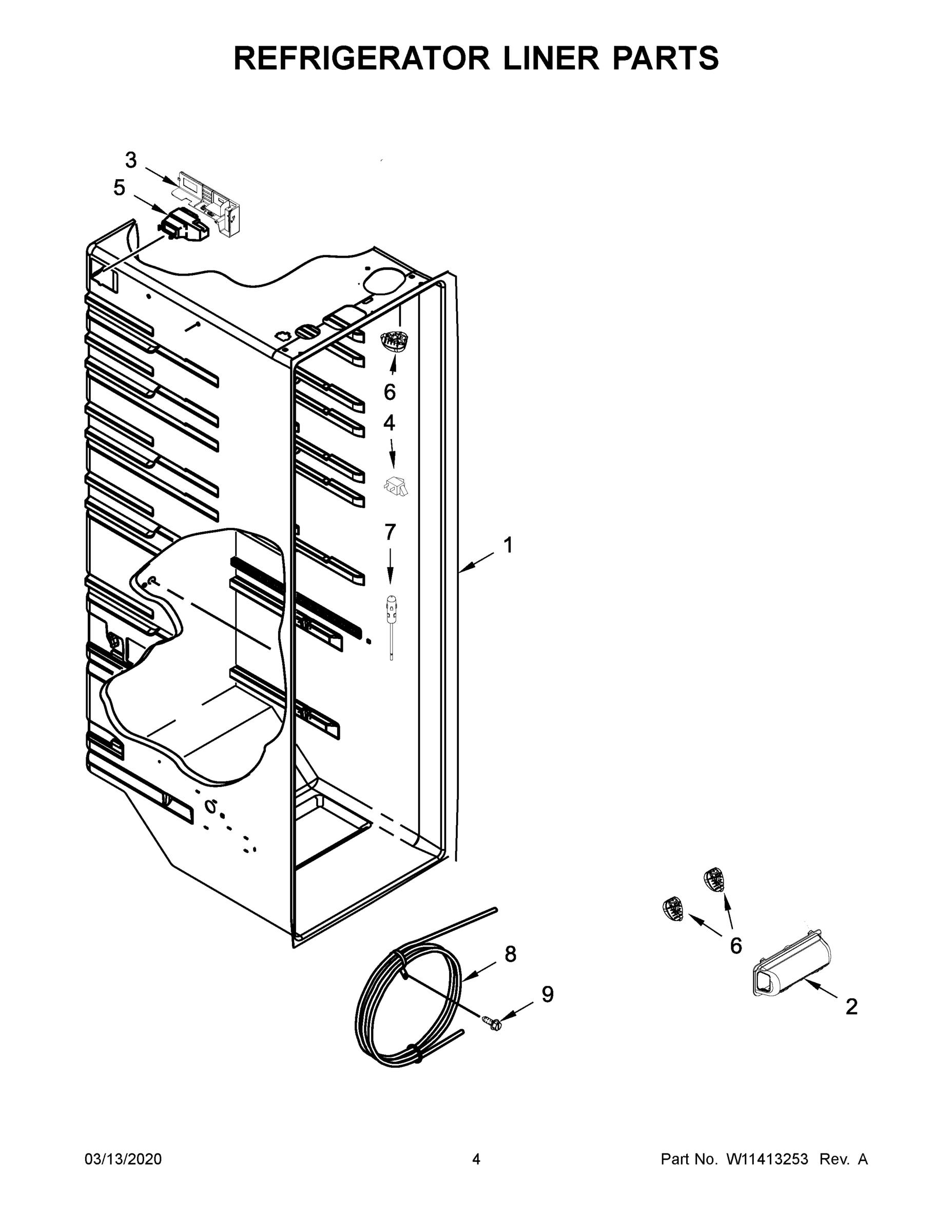 03 - REFRIGERATOR LINER PARTS