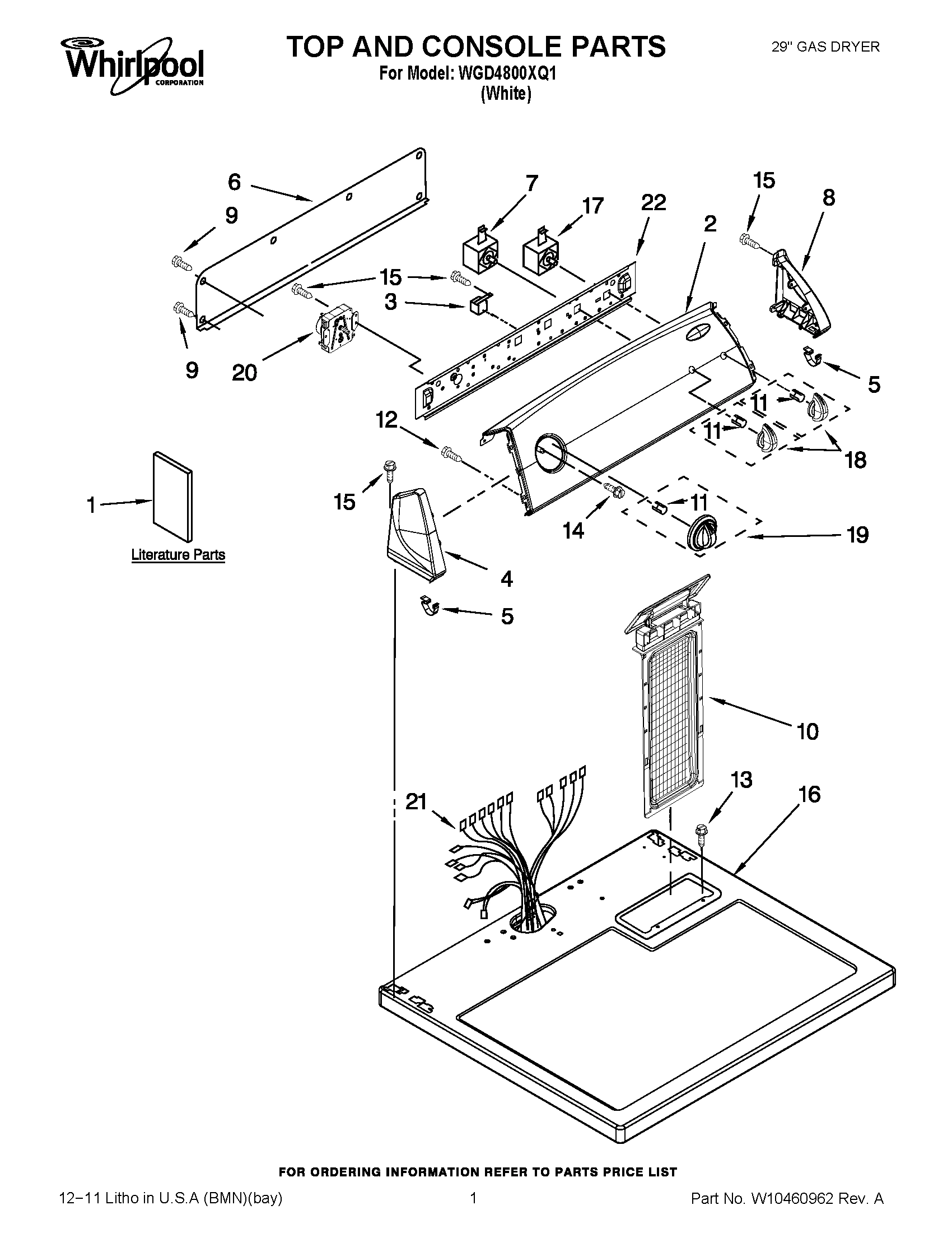 01 - TOP AND CONSOLE PARTS