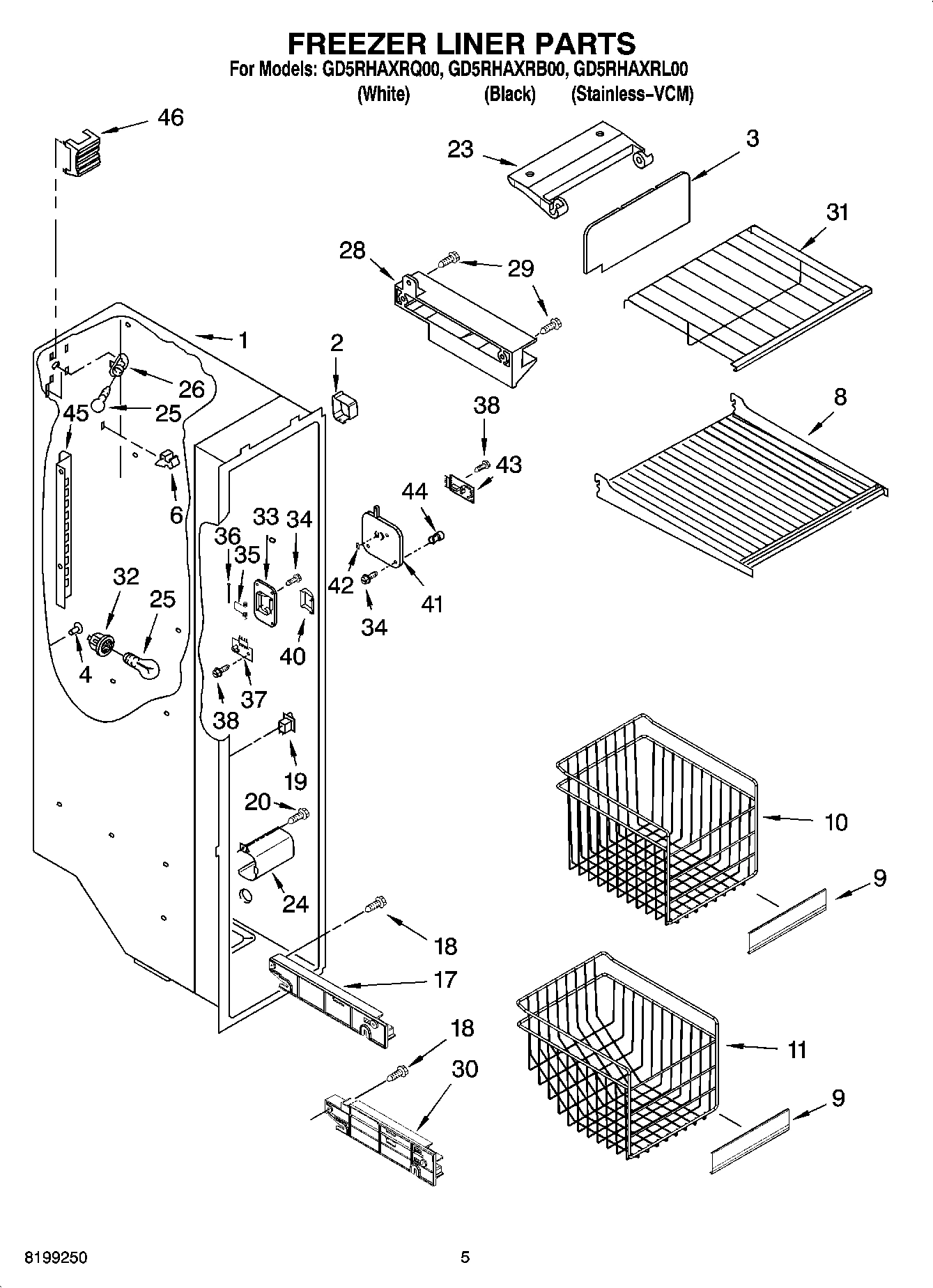 04 - FREEZER LINER PARTS