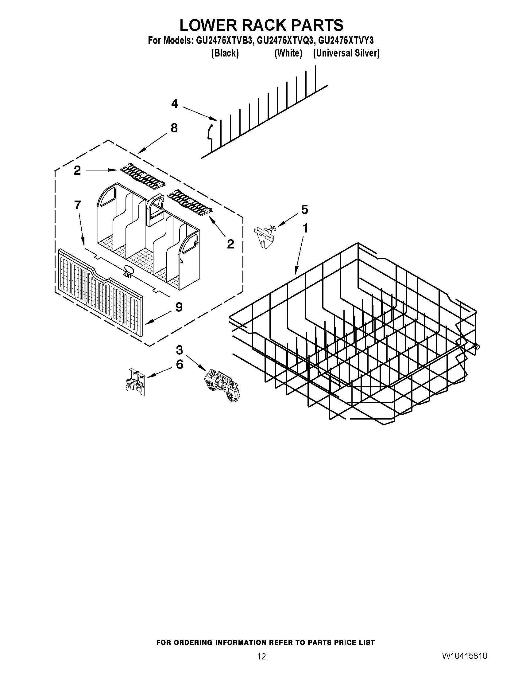 10 - LOWER RACK PARTS