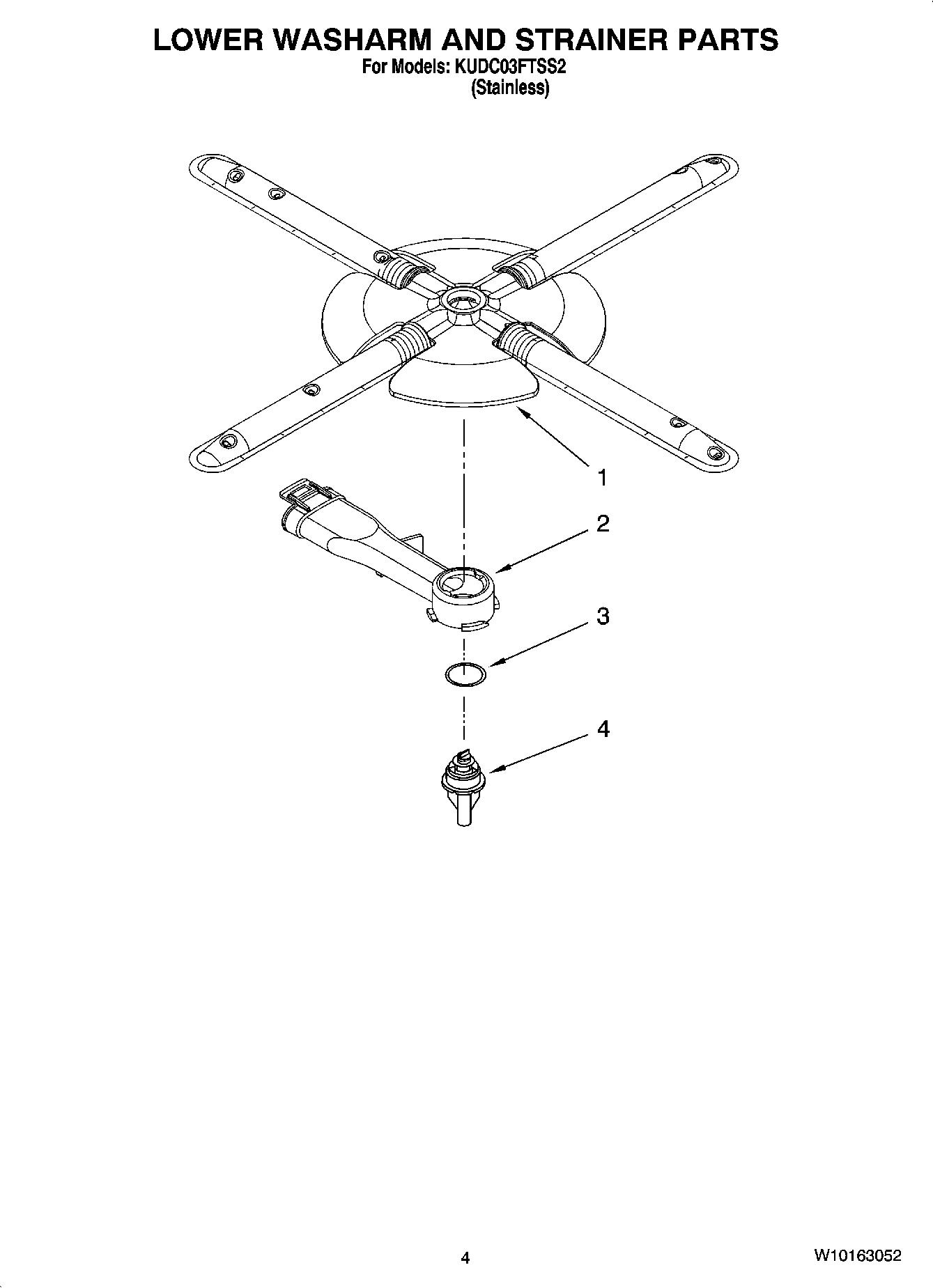 04 - LOWER WASHARM AND STRAINER PARTS