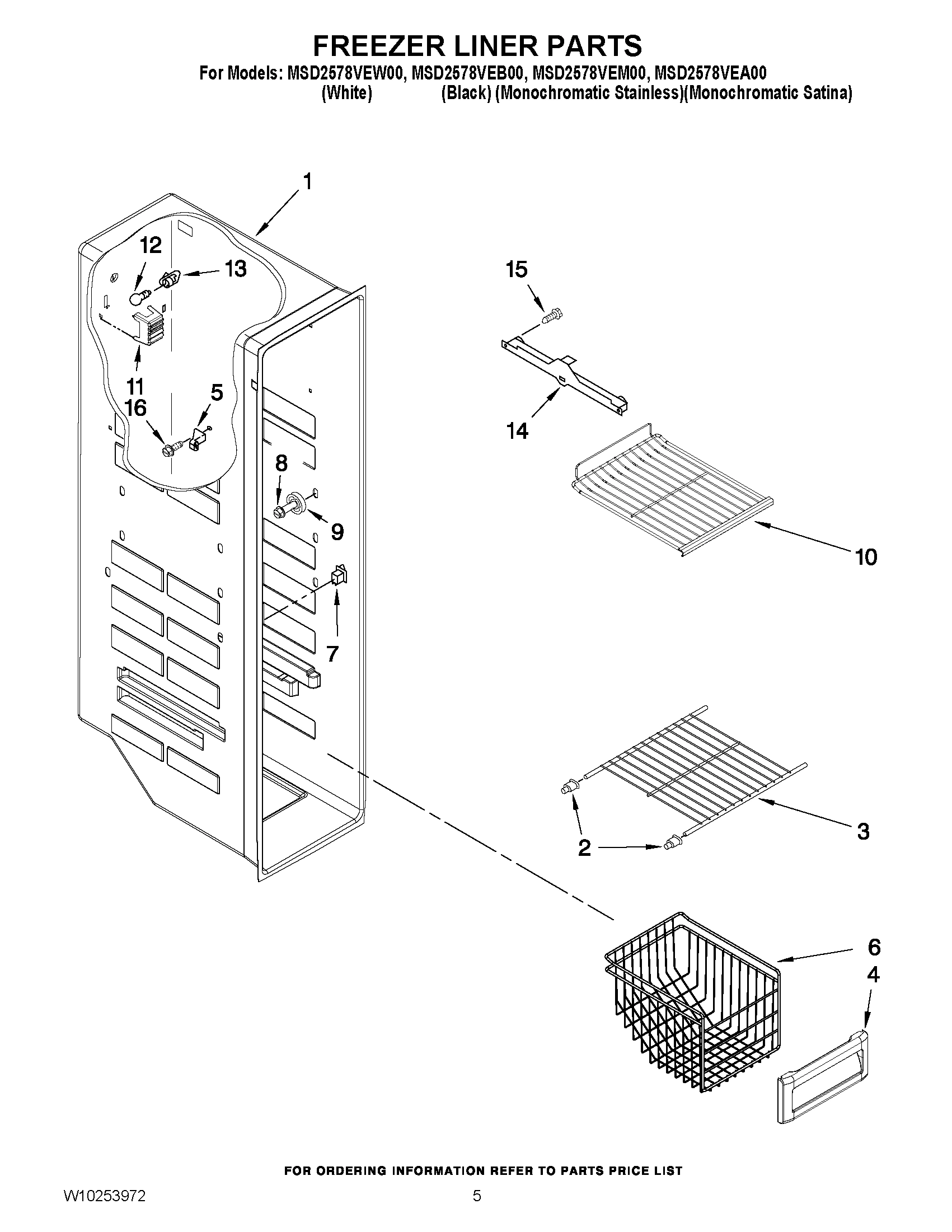 04 - FREEZER LINER PARTS