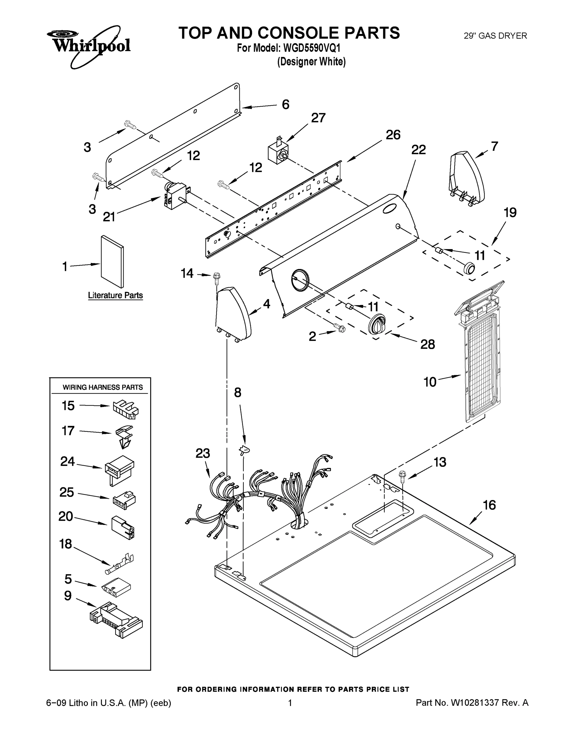 01 - TOP AND CONSOLE PARTS