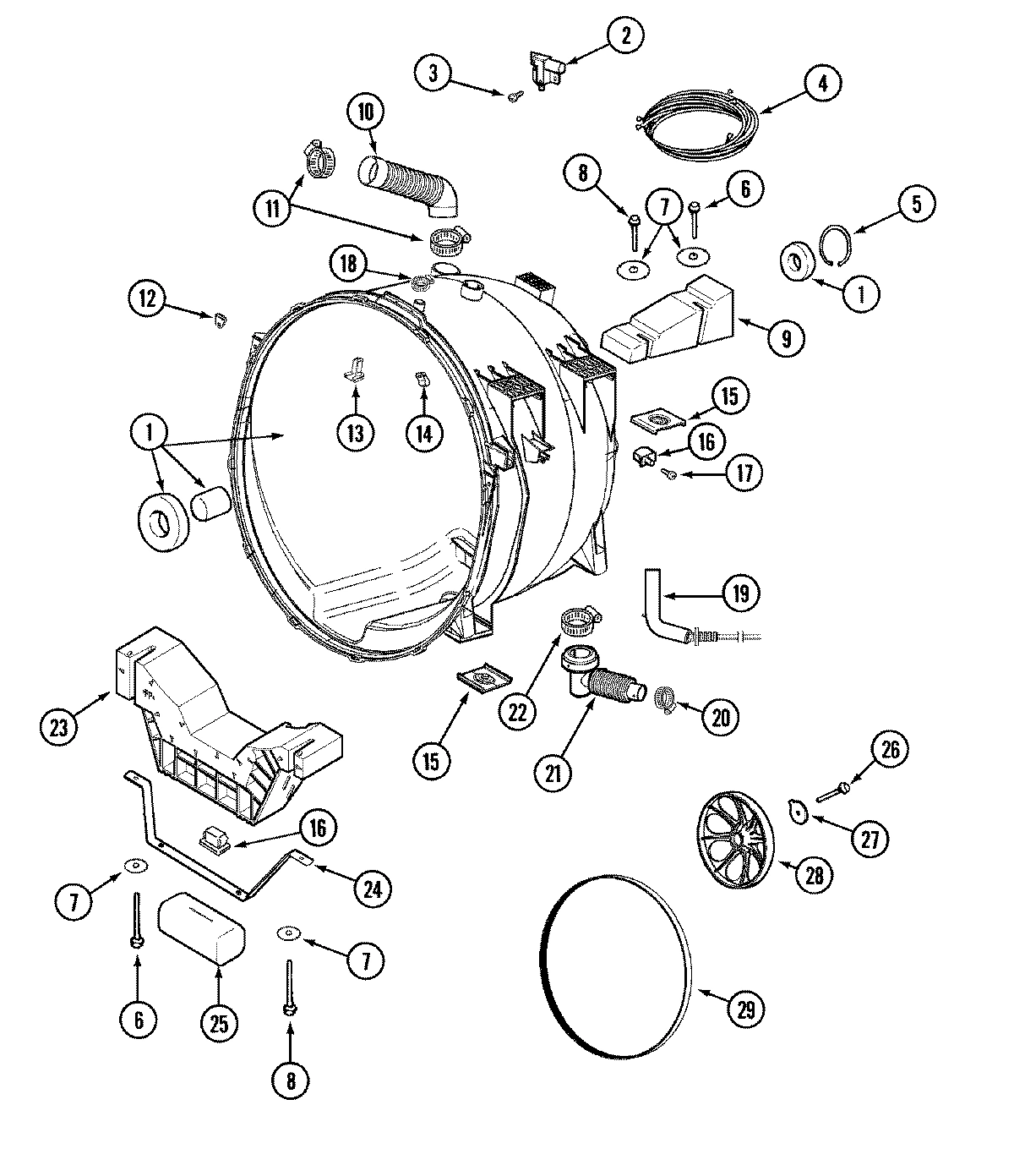 15 - OUTER TUB (WASHER)