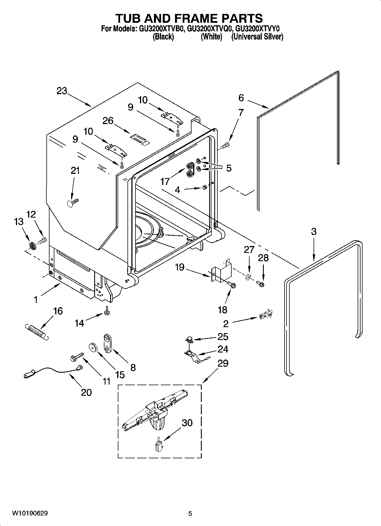 05 - TUB AND FRAME PARTS