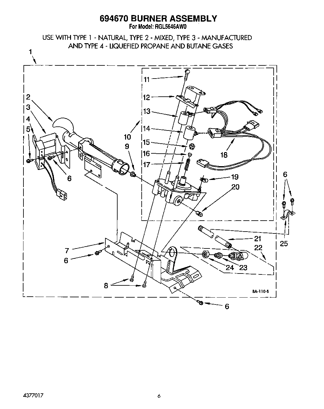 04 - 694670 BURNER ASSEMBLY