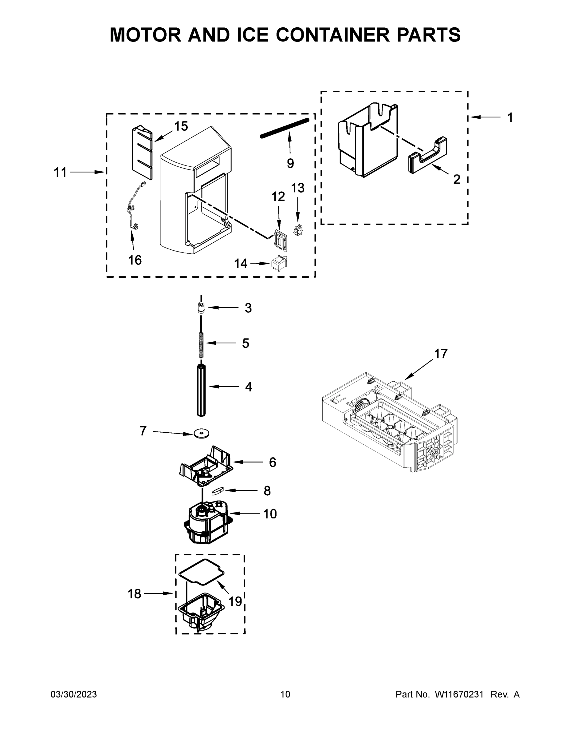 06 - MOTOR AND ICE CONTAINER PARTS