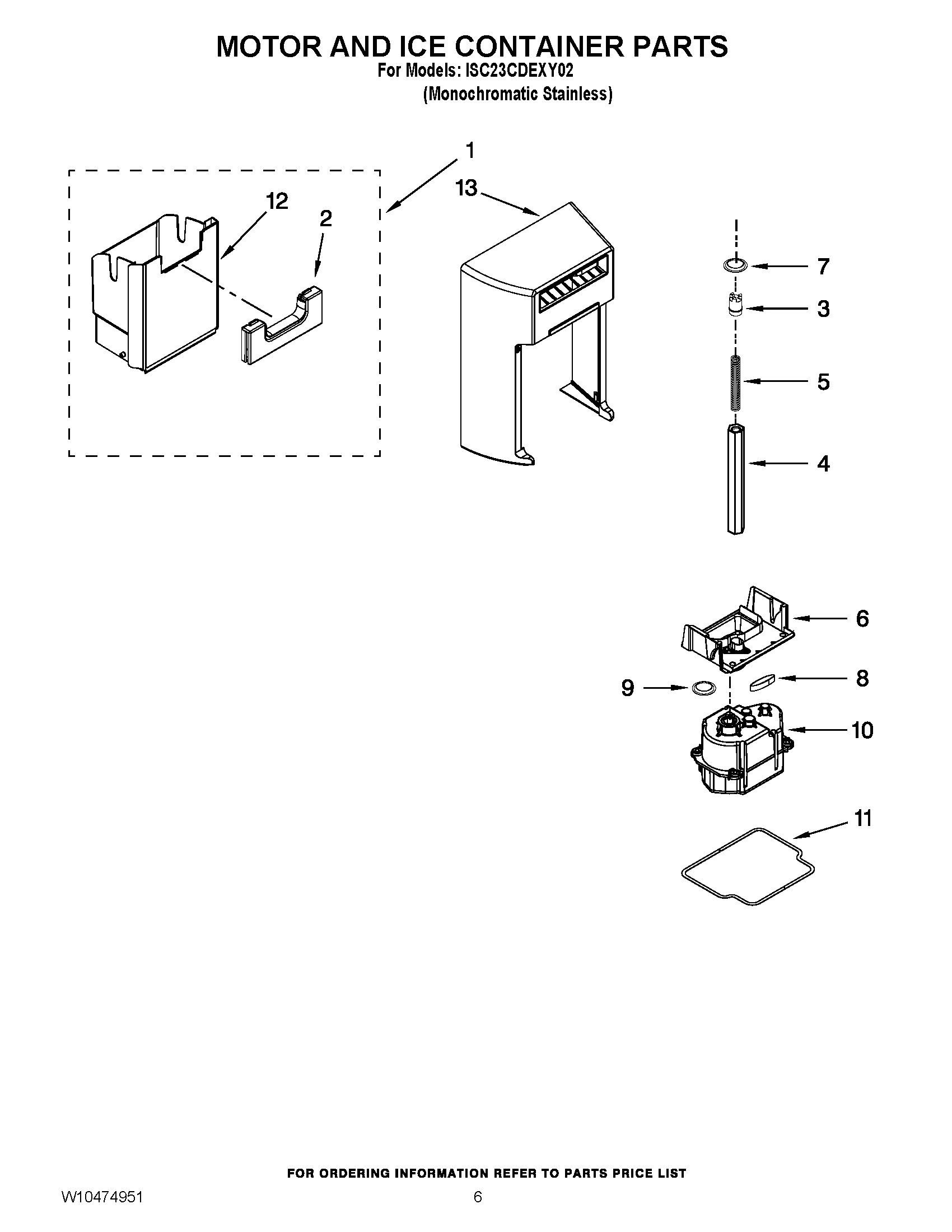 05 - MOTOR AND ICE CONTAINER PARTS