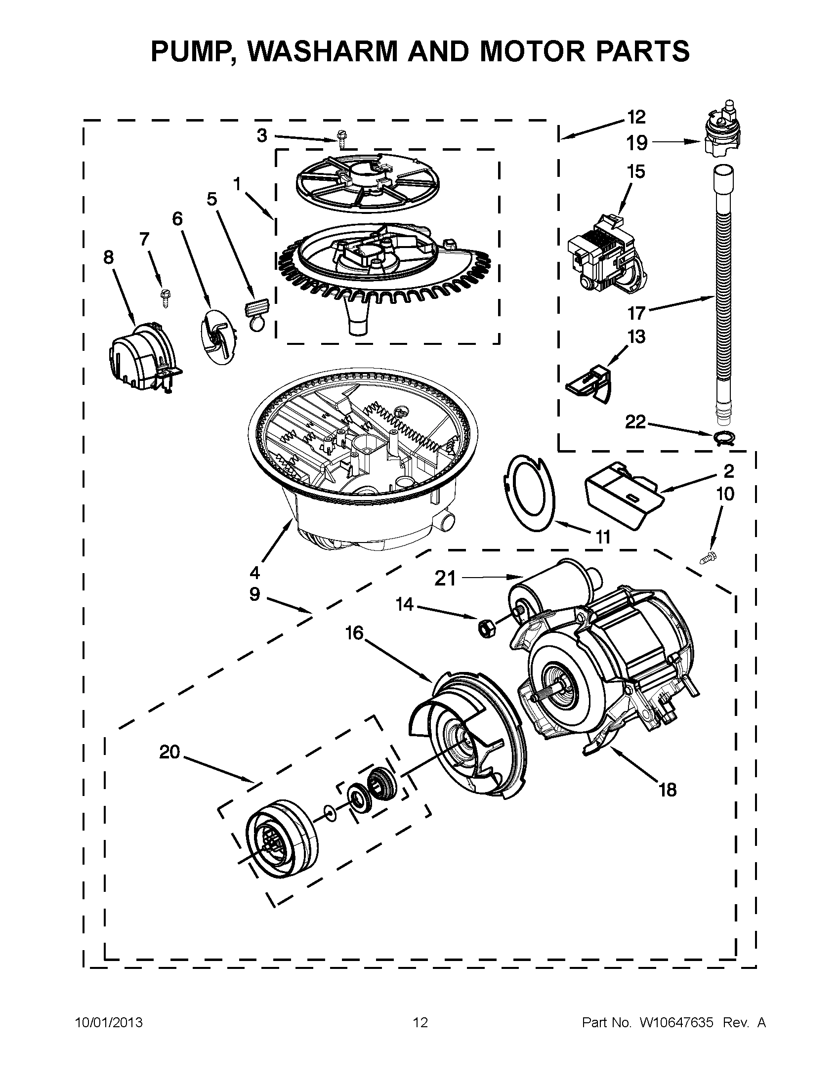 07 - PUMP, WASHARM AND MOTOR PARTS