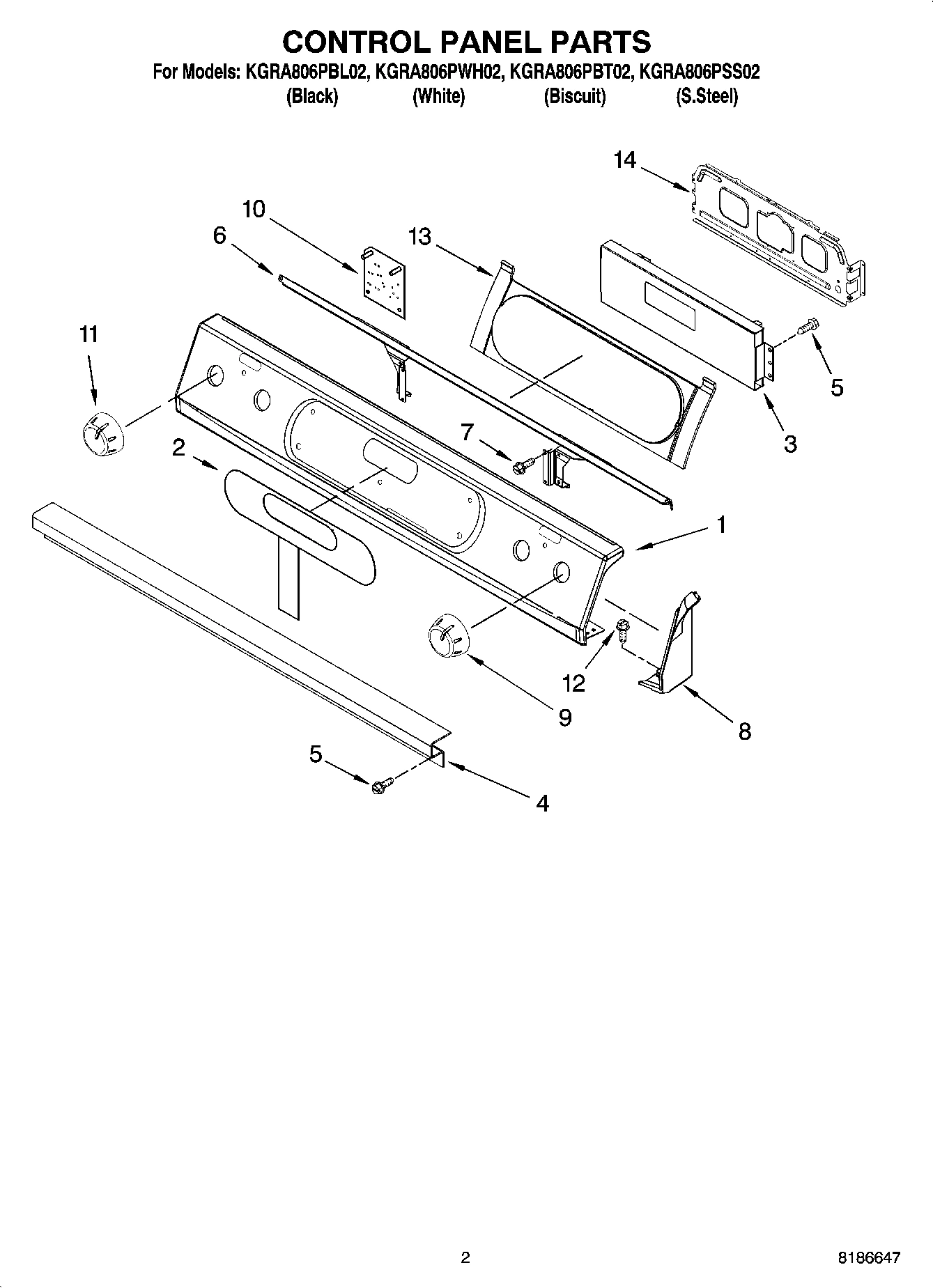 02 - CONTROL PANEL PARTS