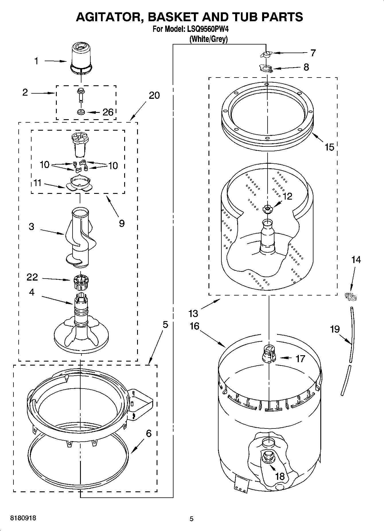 03 - AGITATOR, BASKET AND TUB PARTS