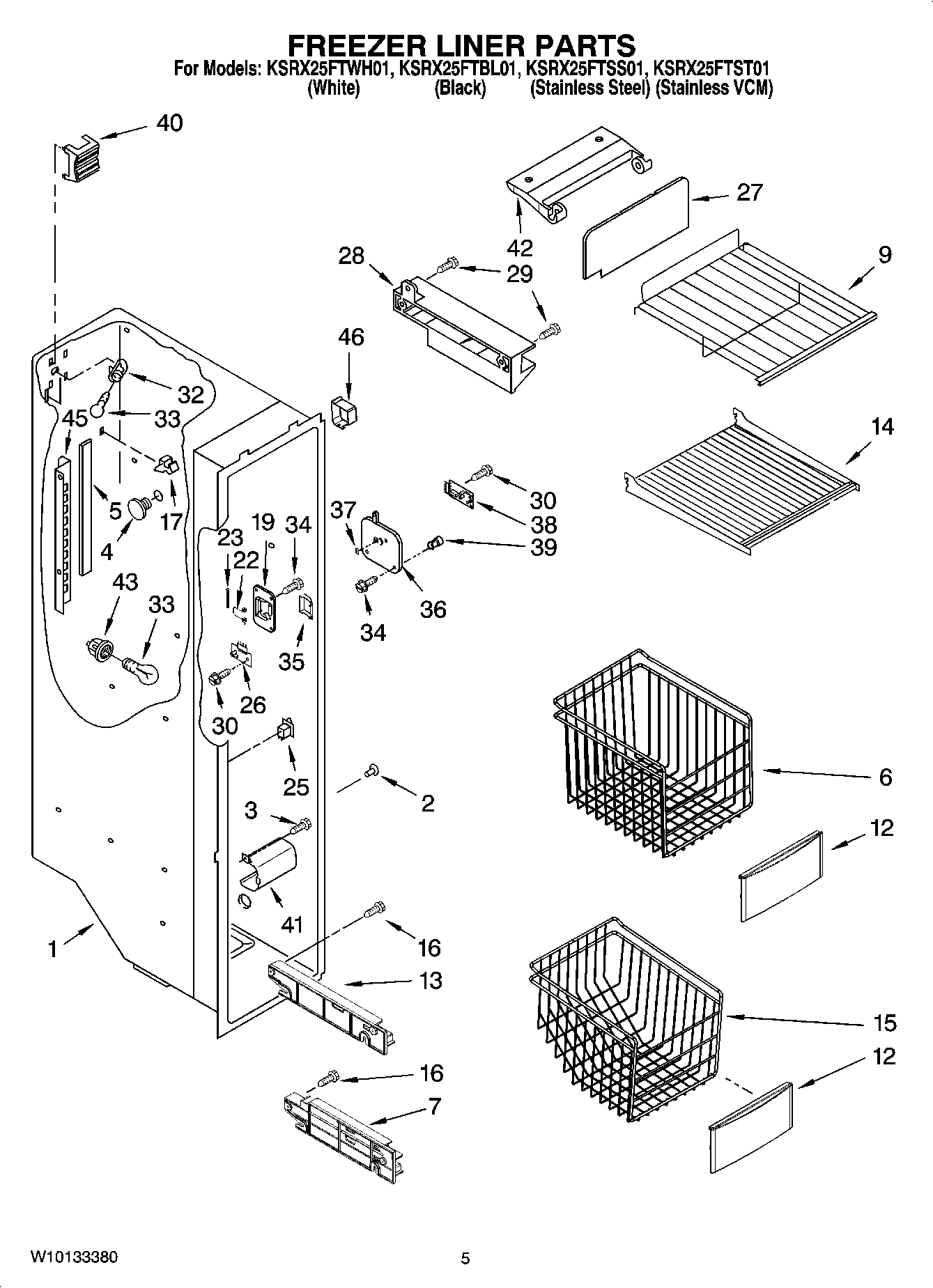 04 - FREEZER LINER PARTS