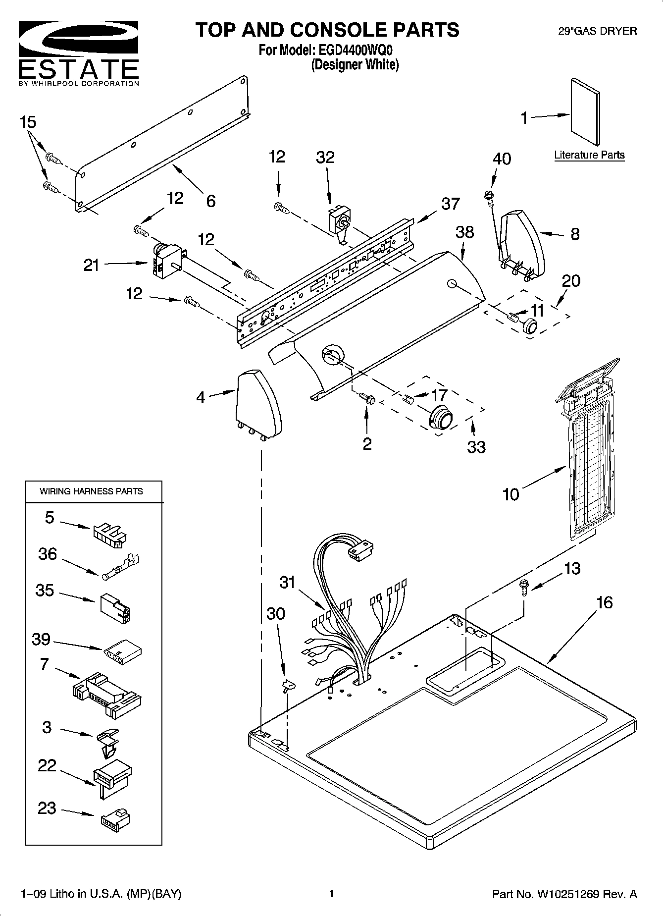 01 - TOP AND CONSOLE PARTS