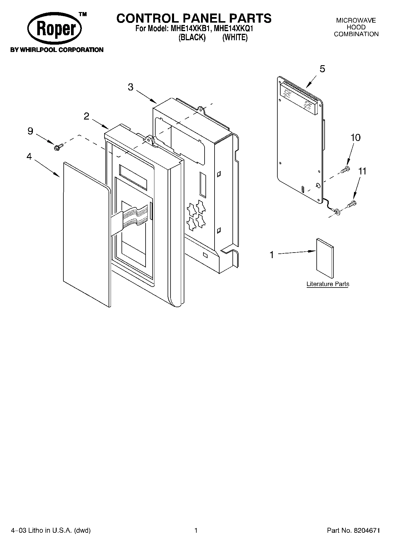 01 - CONTROL PANEL PARTS