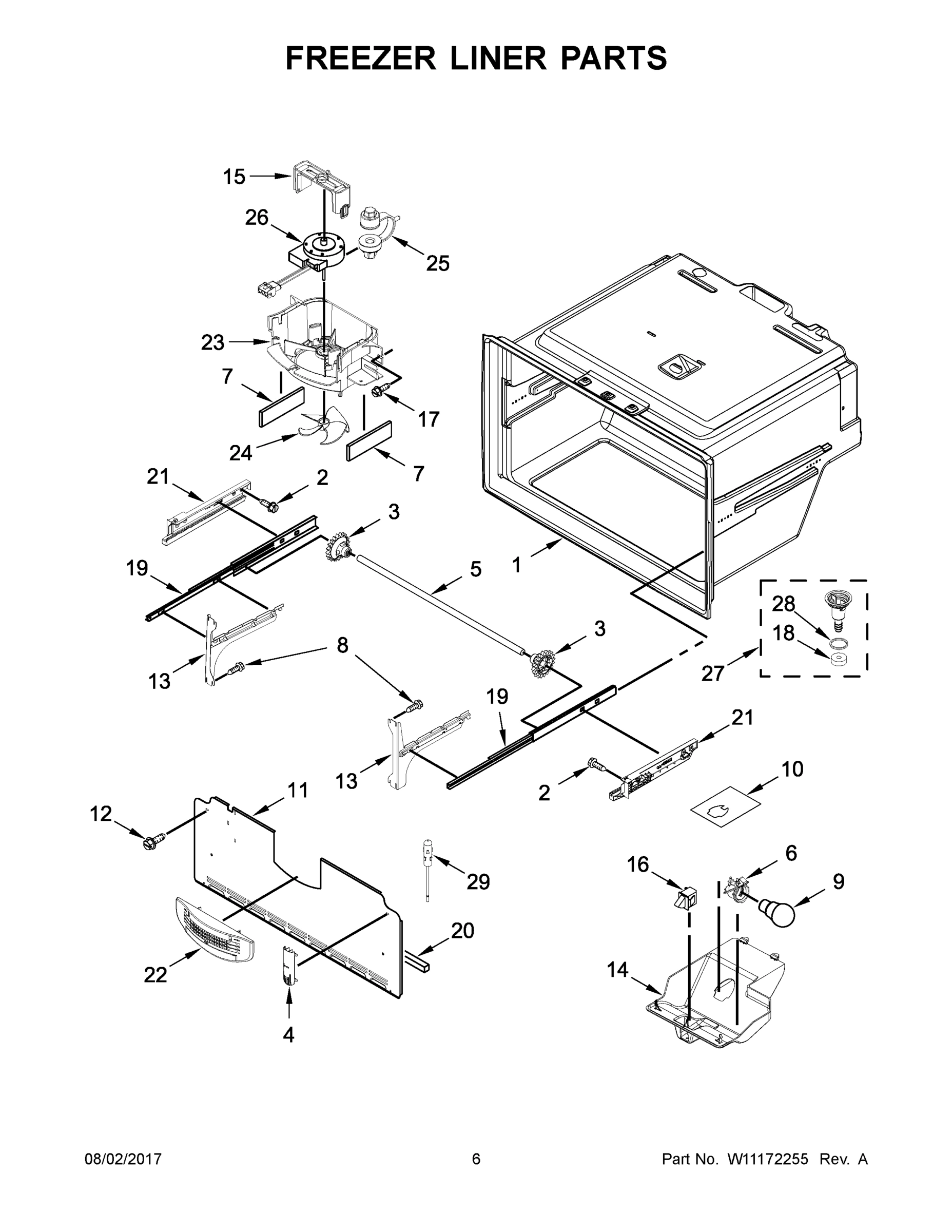 04 - FREEZER LINER PARTS