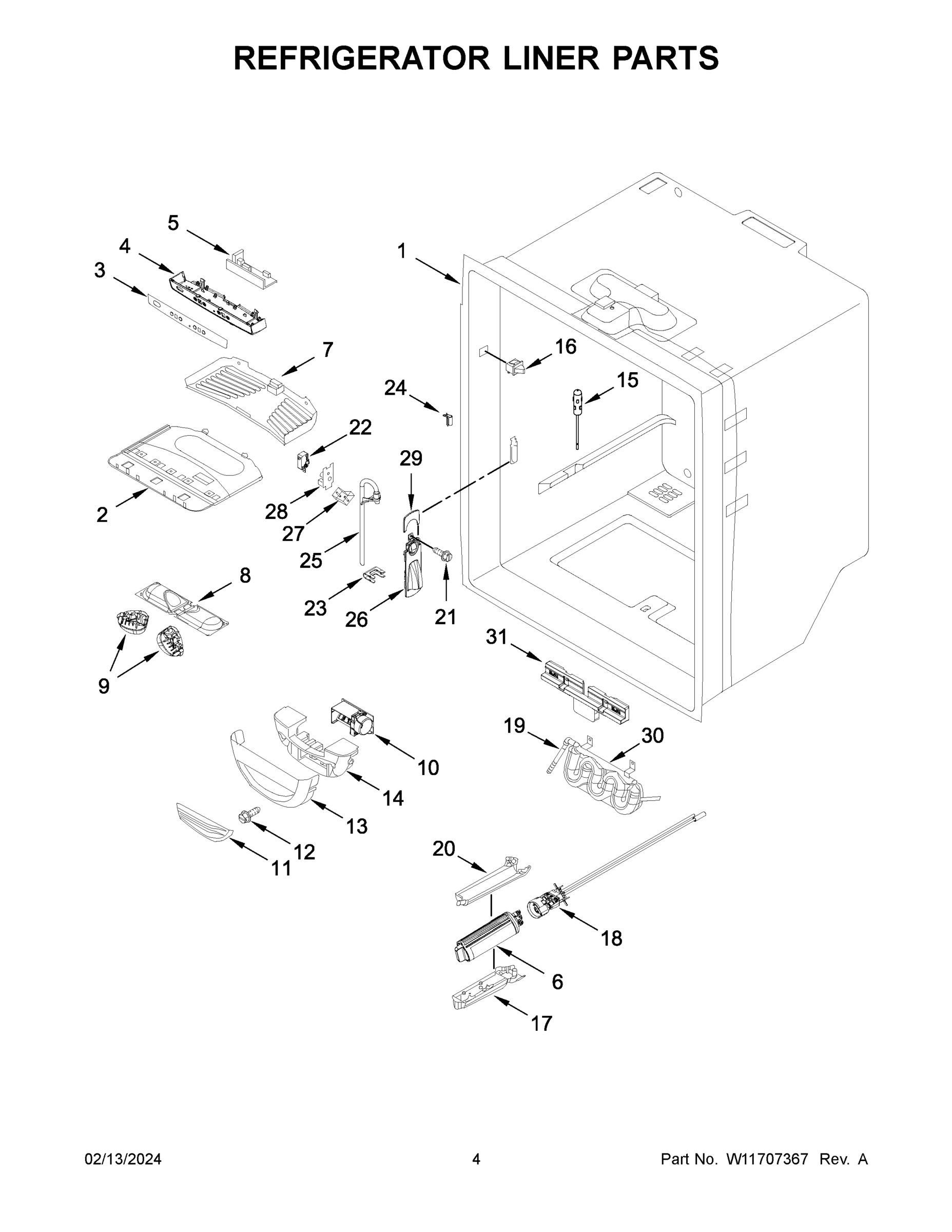 03 - REFRIGERATOR LINER PARTS