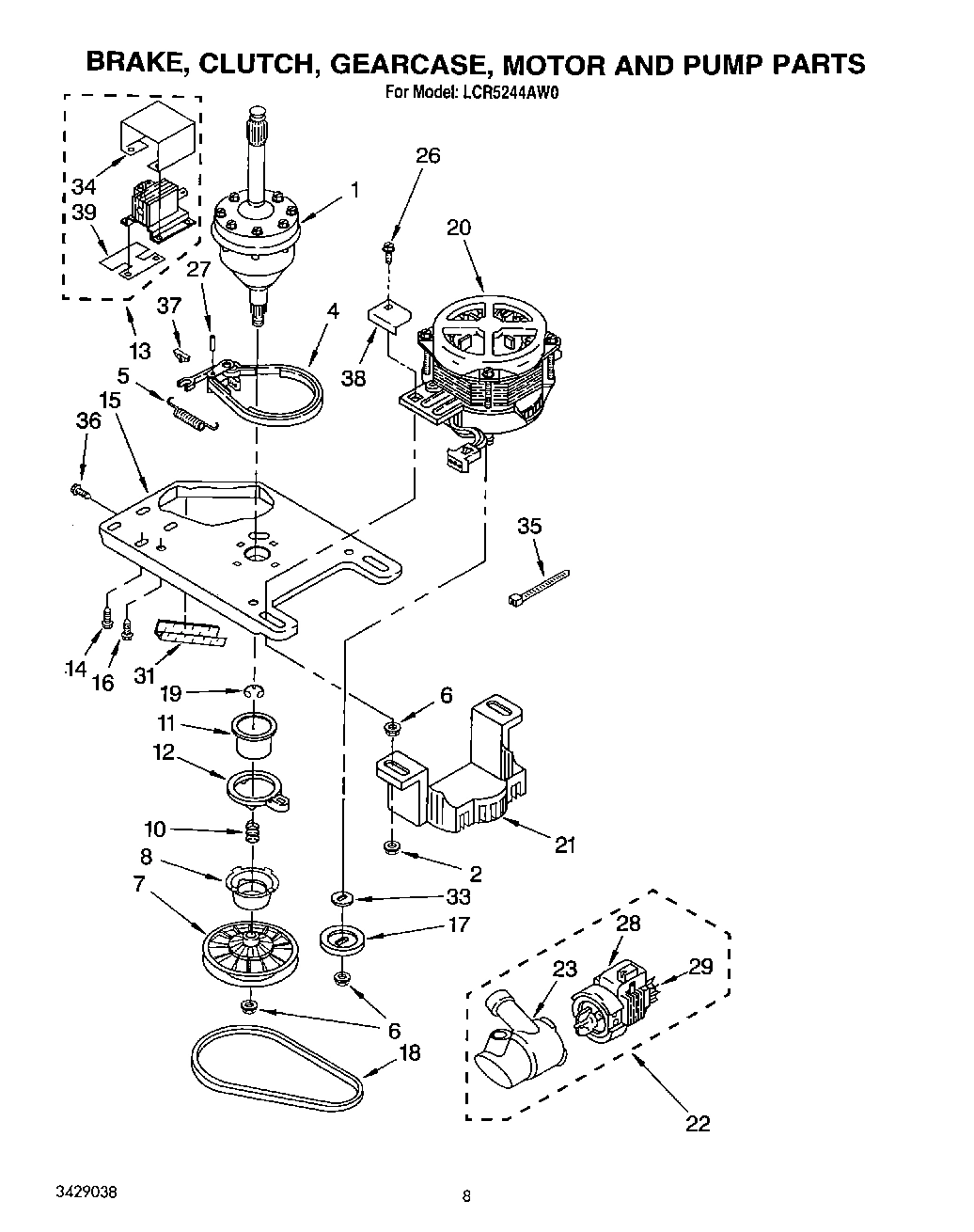 06 - BRAKE, CLUTCH, GEARCASE, MOTOR AND PUMP