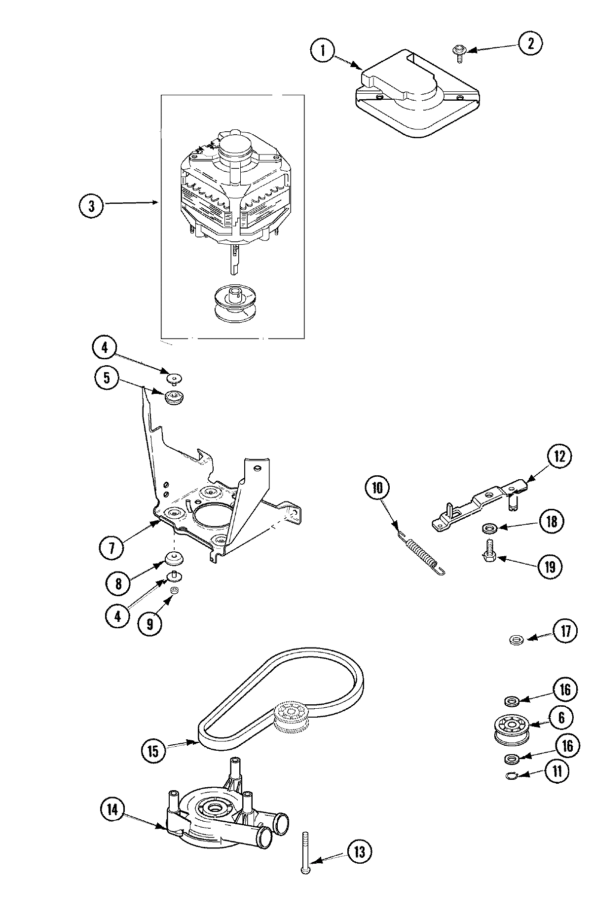 04 - MOTOR, PUMP AND IDLER ASSEMBLY