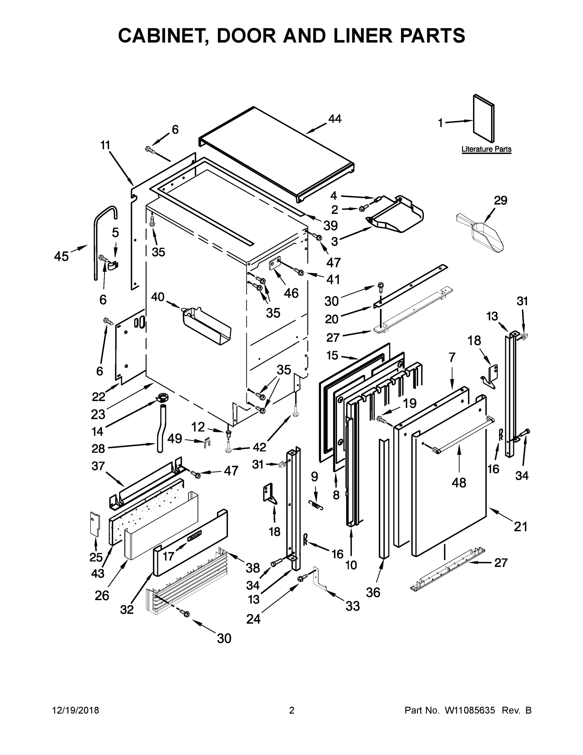 02 - CABINET, DOOR AND LINER PARTS