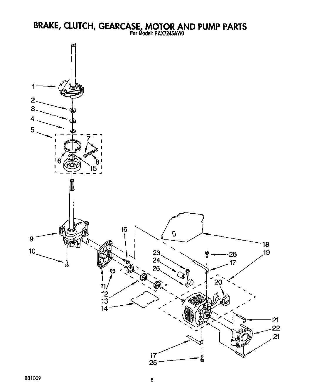 07 - BRAKE, CLUTCH, GEARCASE, MOTOR AND PUMP