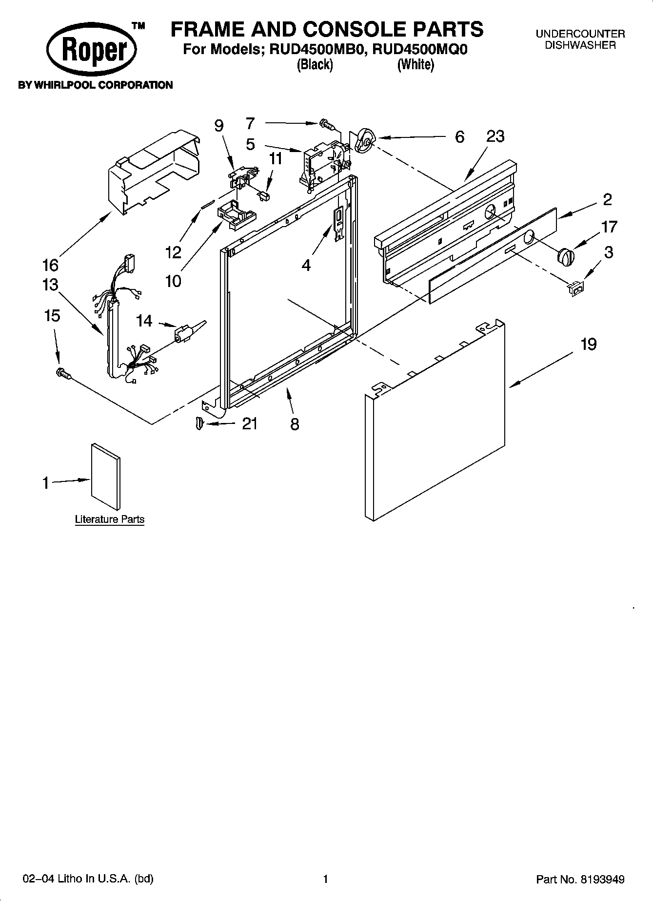 01 - FRAME AND CONSOLE PARTS