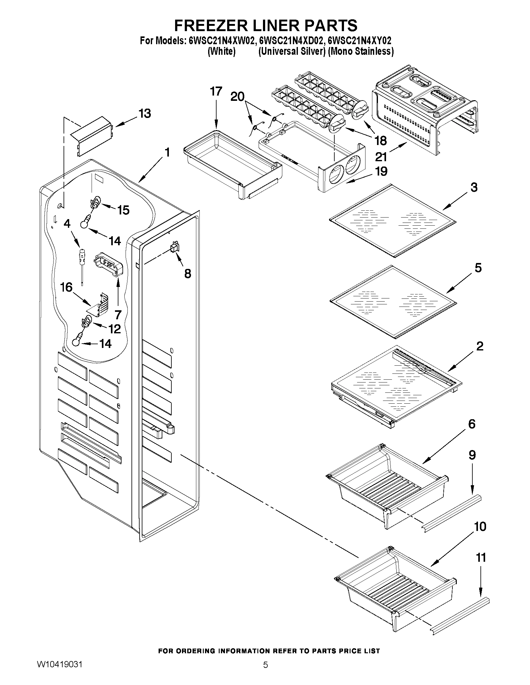 04 - FREEZER LINER PARTS
