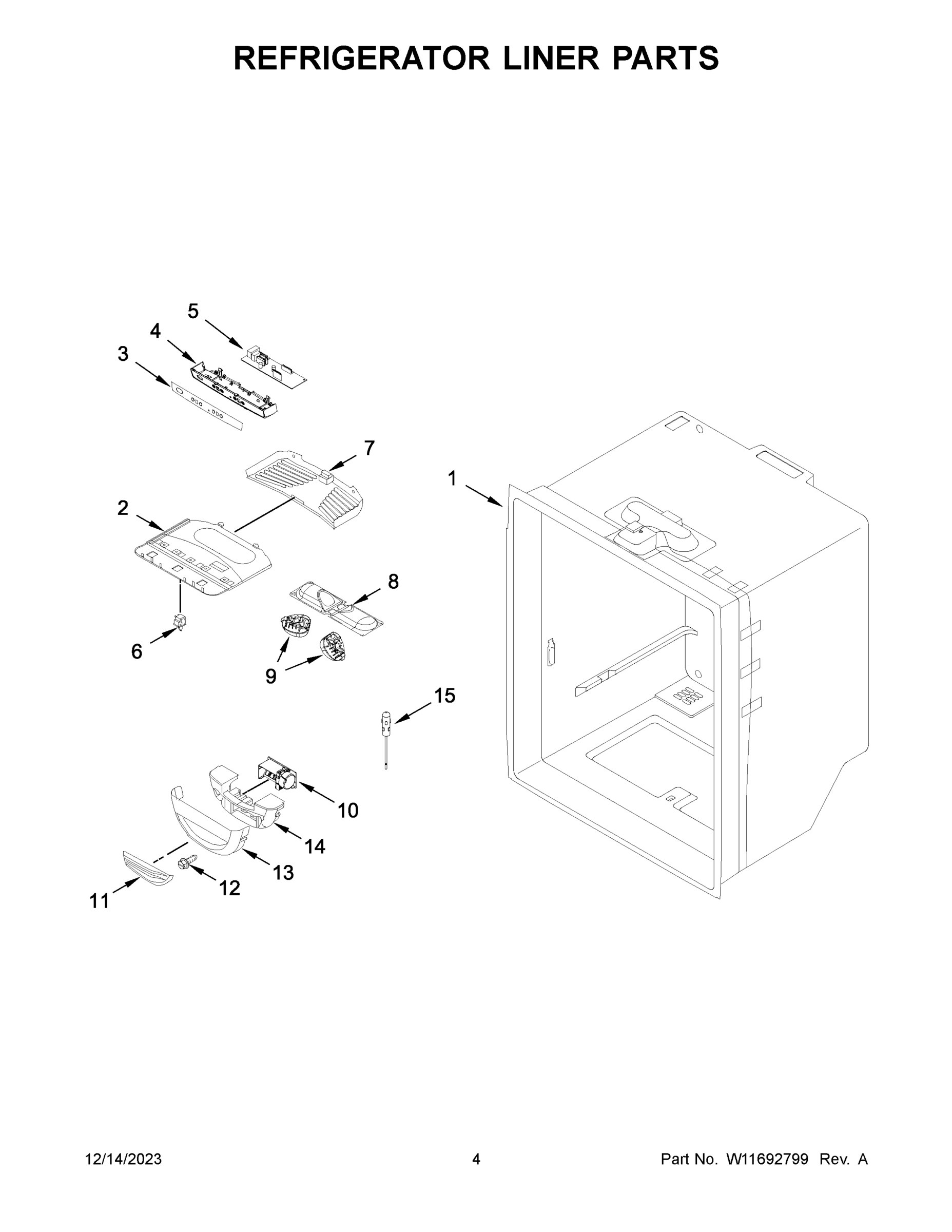 03 - REFRIGERATOR LINER PARTS