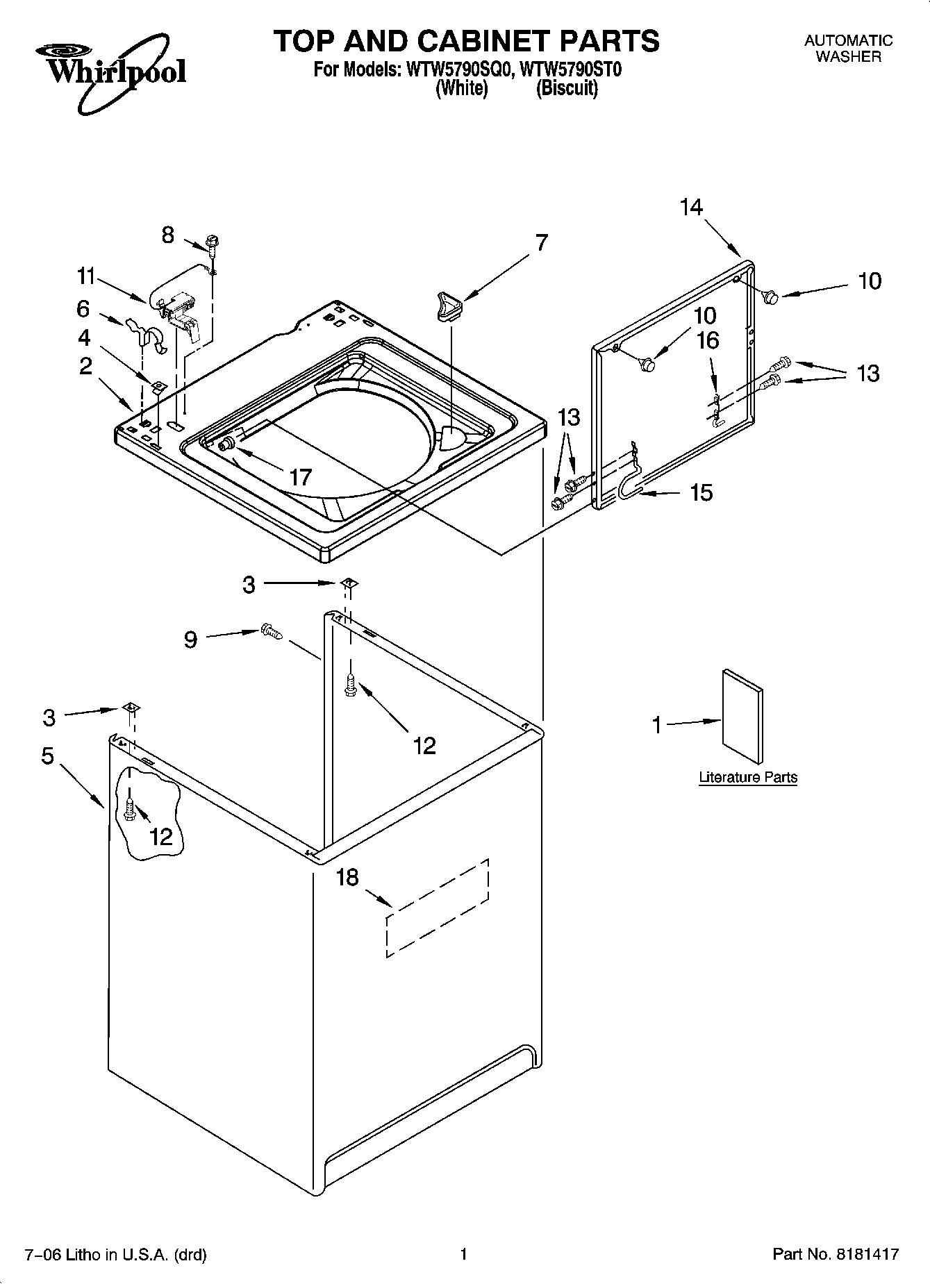01 - TOP AND CABINET PARTS