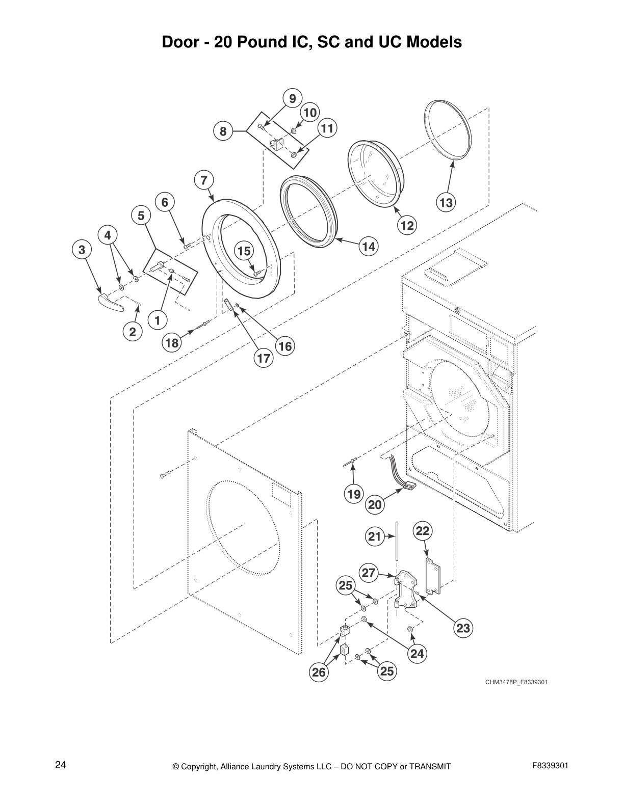 Door - 20 Pound IC, SC and UC Models