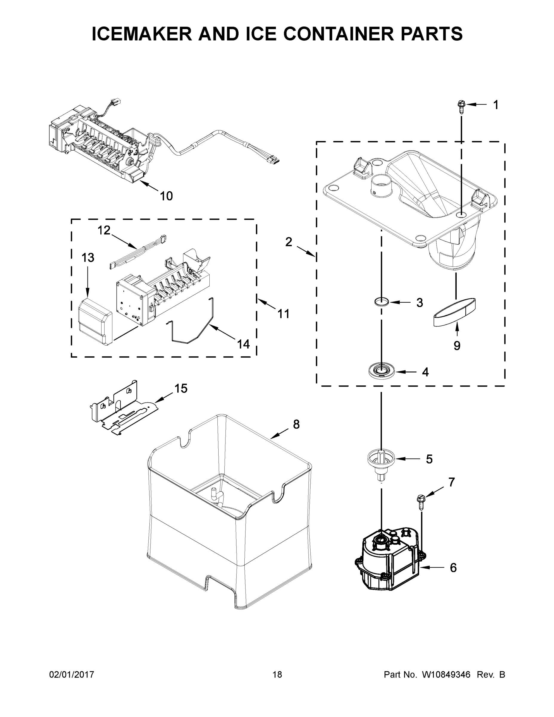 10 - ICEMAKER AND ICE CONTAINER PARTS