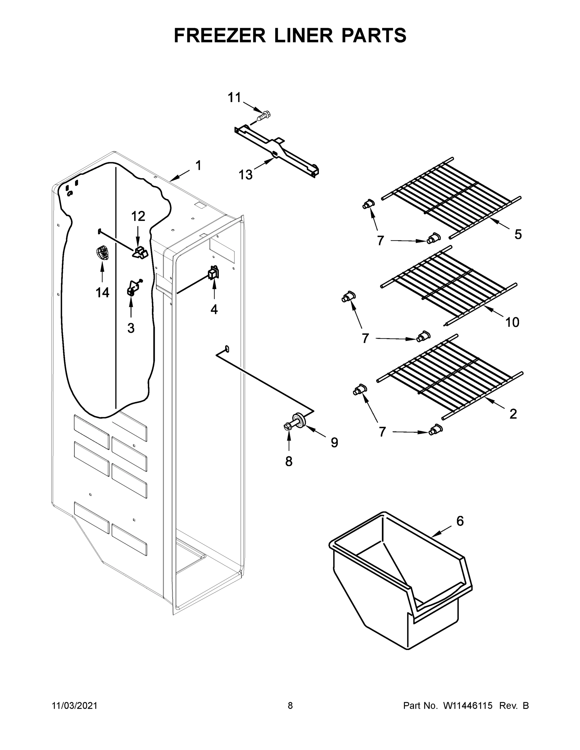 05 - FREEZER LINER PARTS