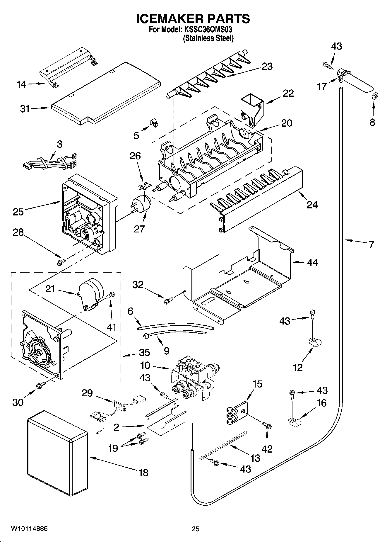 15 - ICEMAKER PARTS