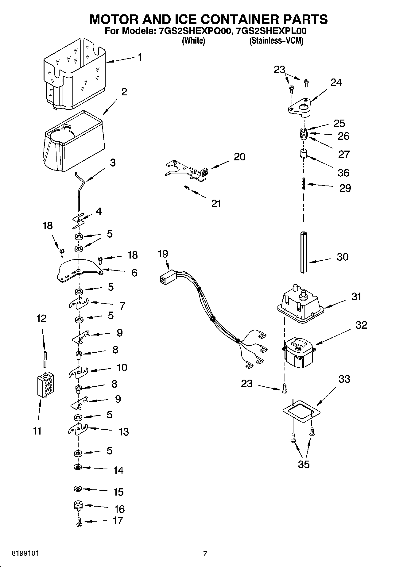 05 - MOTOR AND ICE CONTAINER PARTS