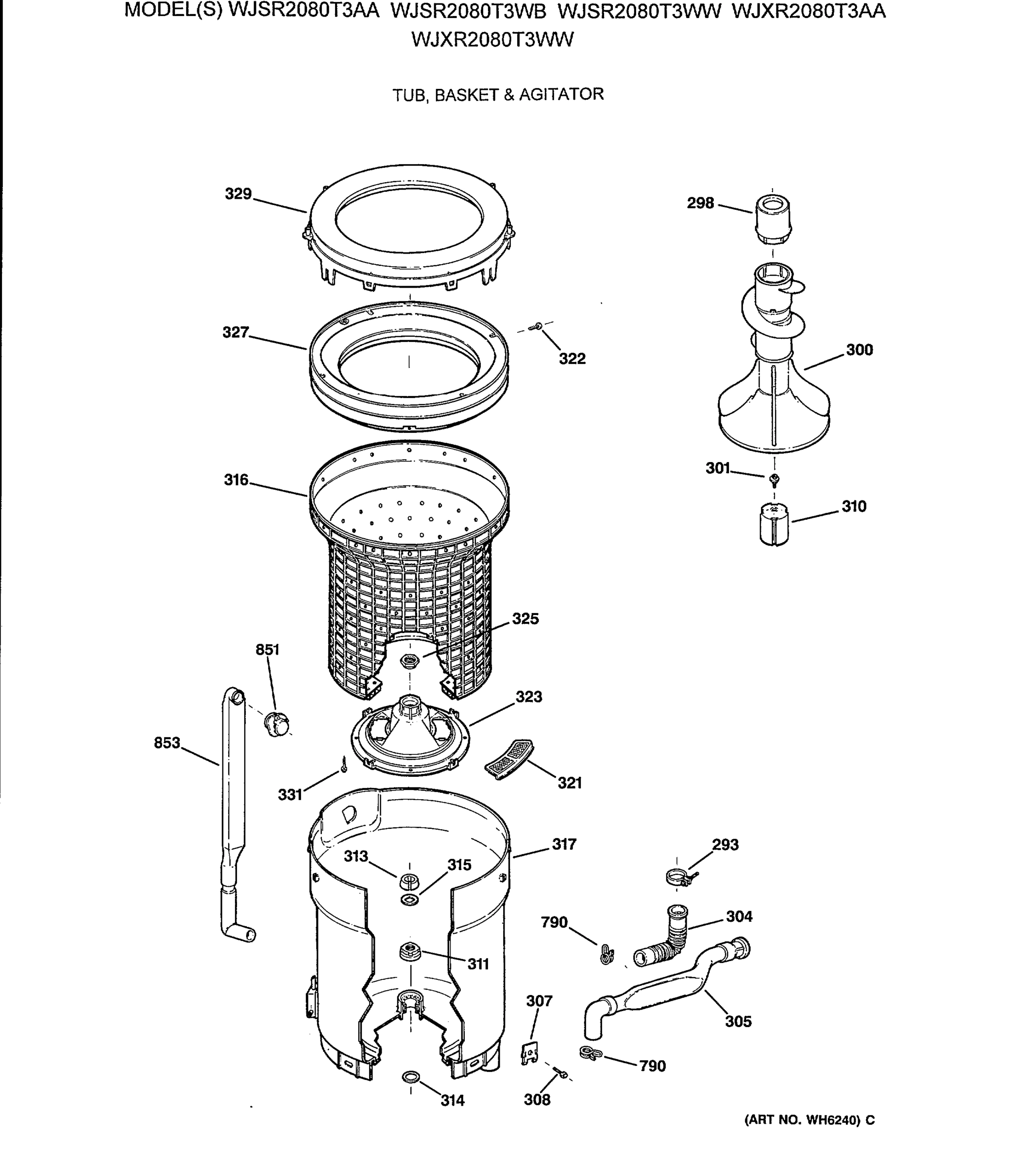TUB, BASKET & AGITATOR