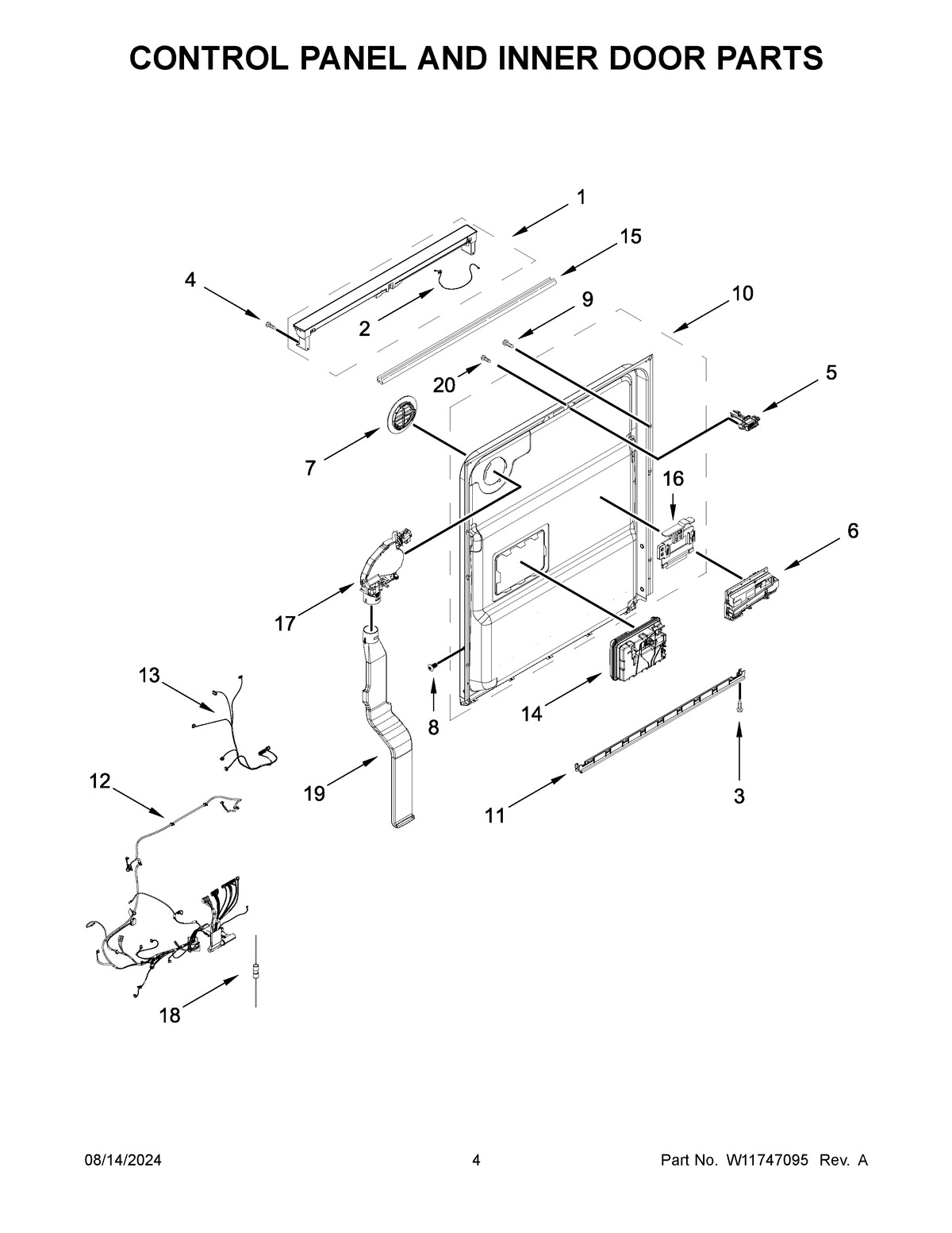 03 - CONTROL PANEL AND INNER DOOR PARTS