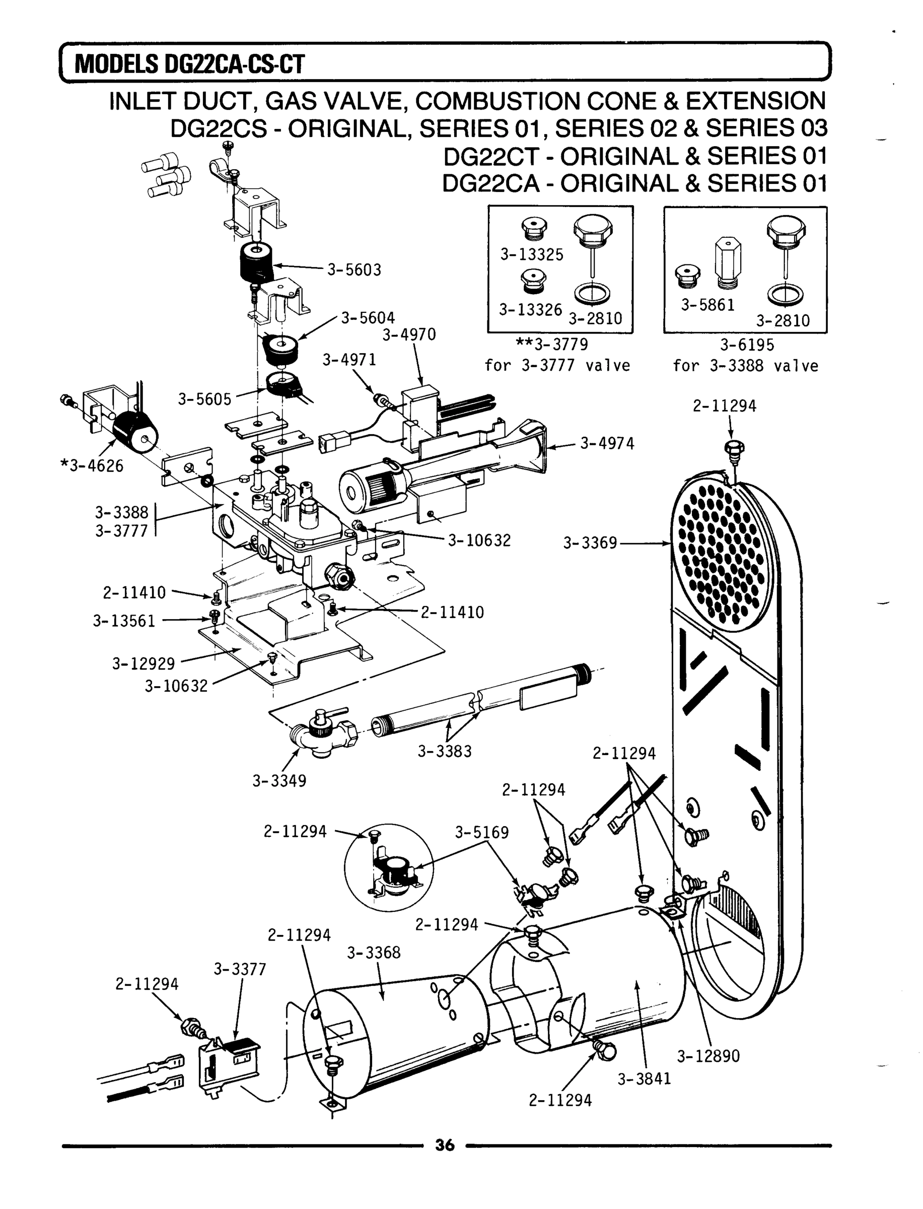 09 - INLET DUCT, GAS VALVE & COMBUSTION CONE