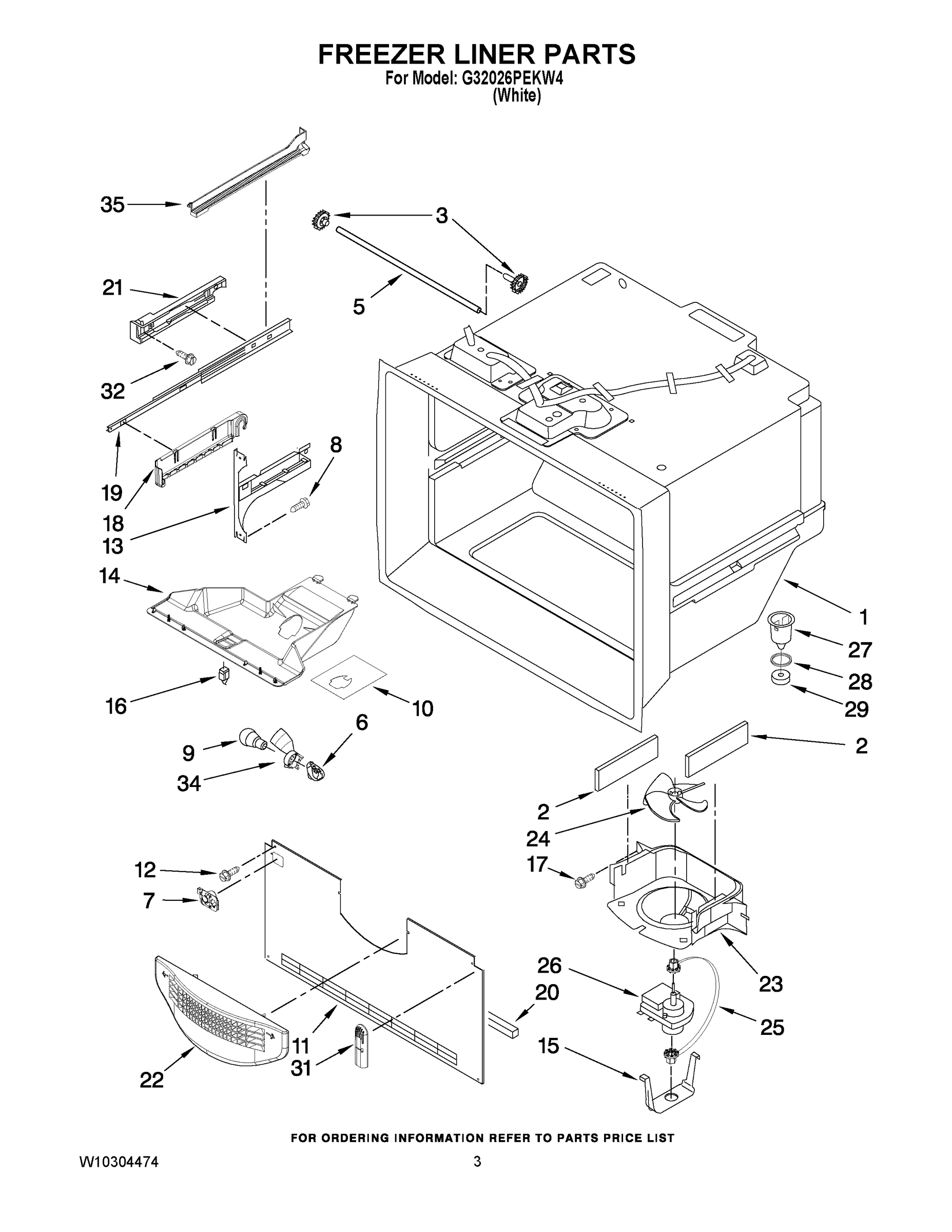 02 - FREEZER LINER PARTS