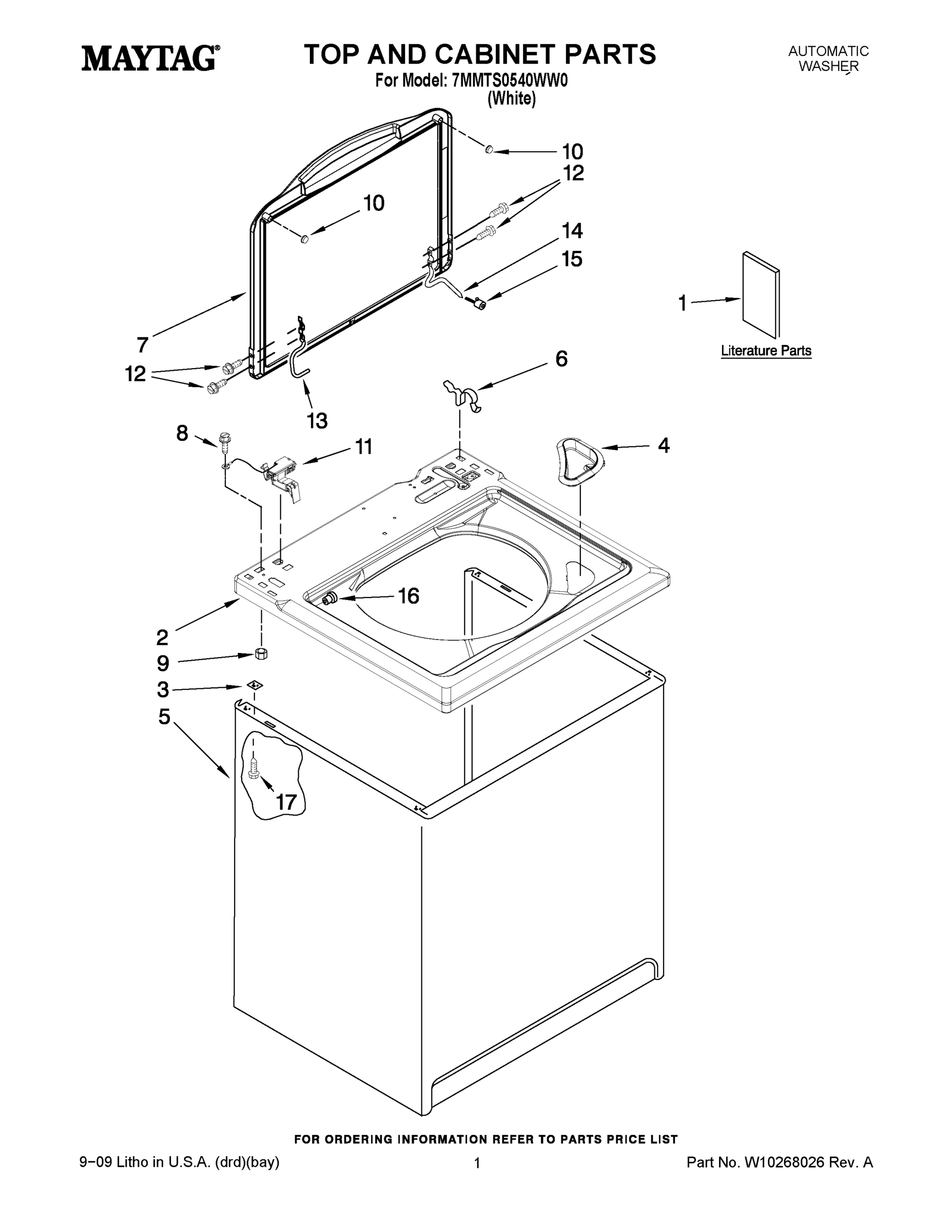01 - TOP AND CABINET PARTS