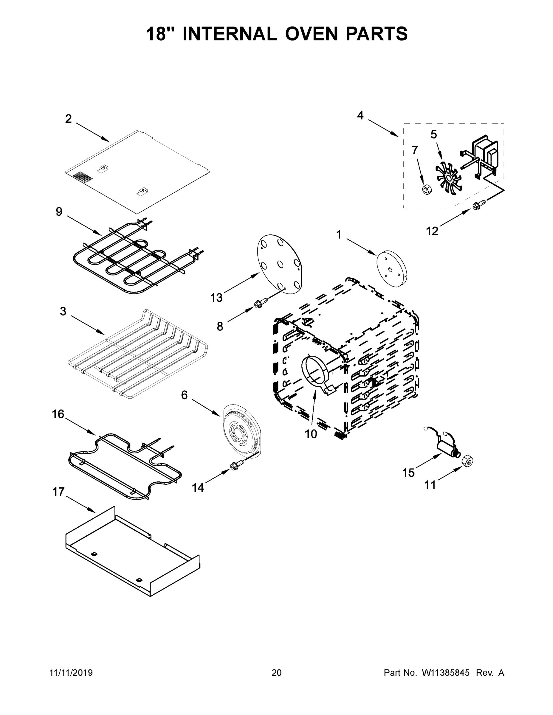 11 - 18" INTERNAL OVEN PARTS