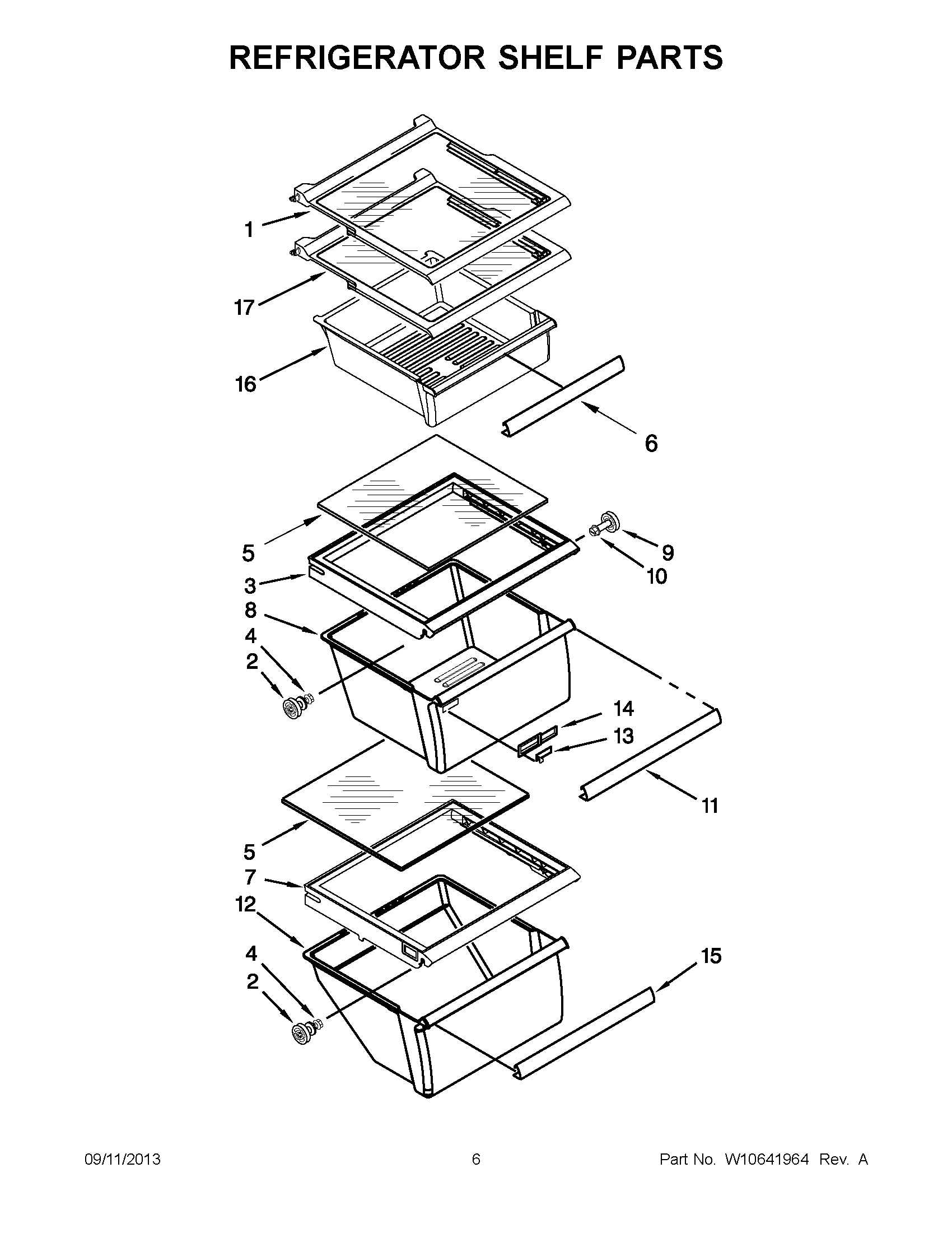 04 - REFRIGERATOR SHELF PARTS