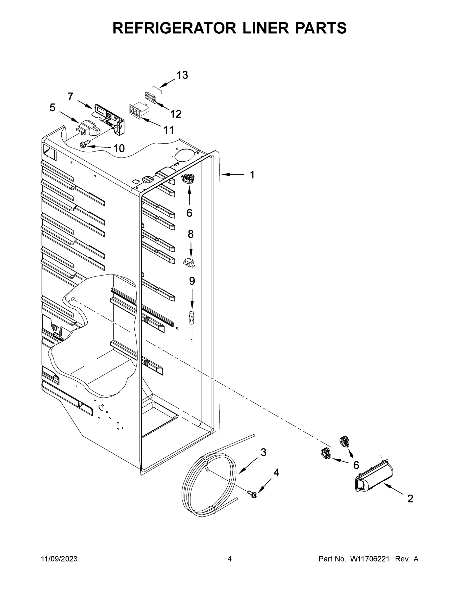 03 - REFRIGERATOR LINER PARTS