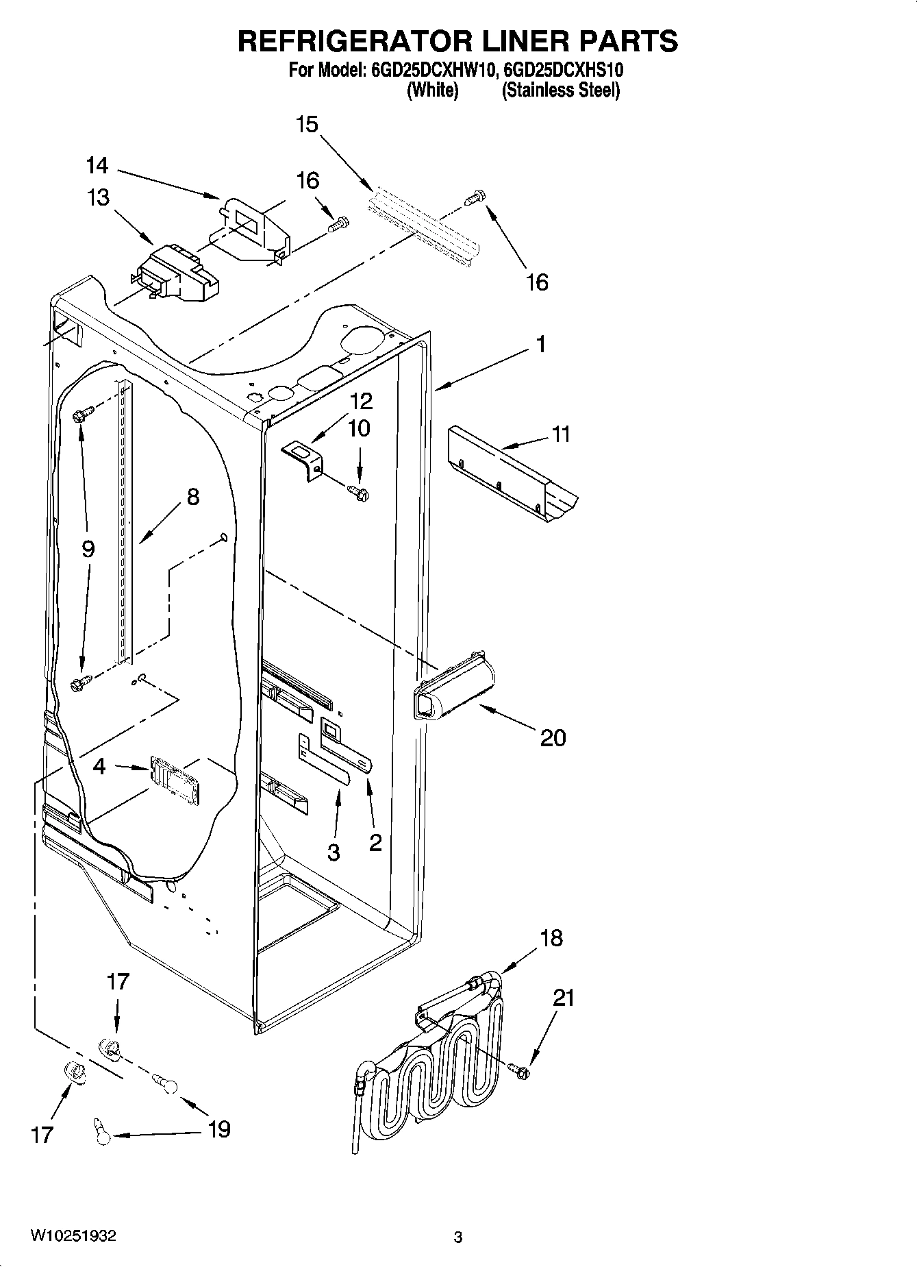 02 - REFRIGERATOR LINER PARTS