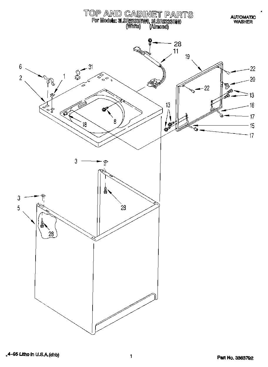01 - TOP AND CABINET, LIT/OPTIONAL