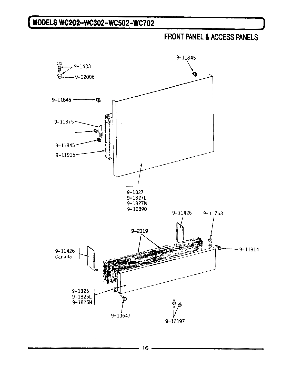 10 - FRONT PANEL & ACCESS PANELS (WU482)