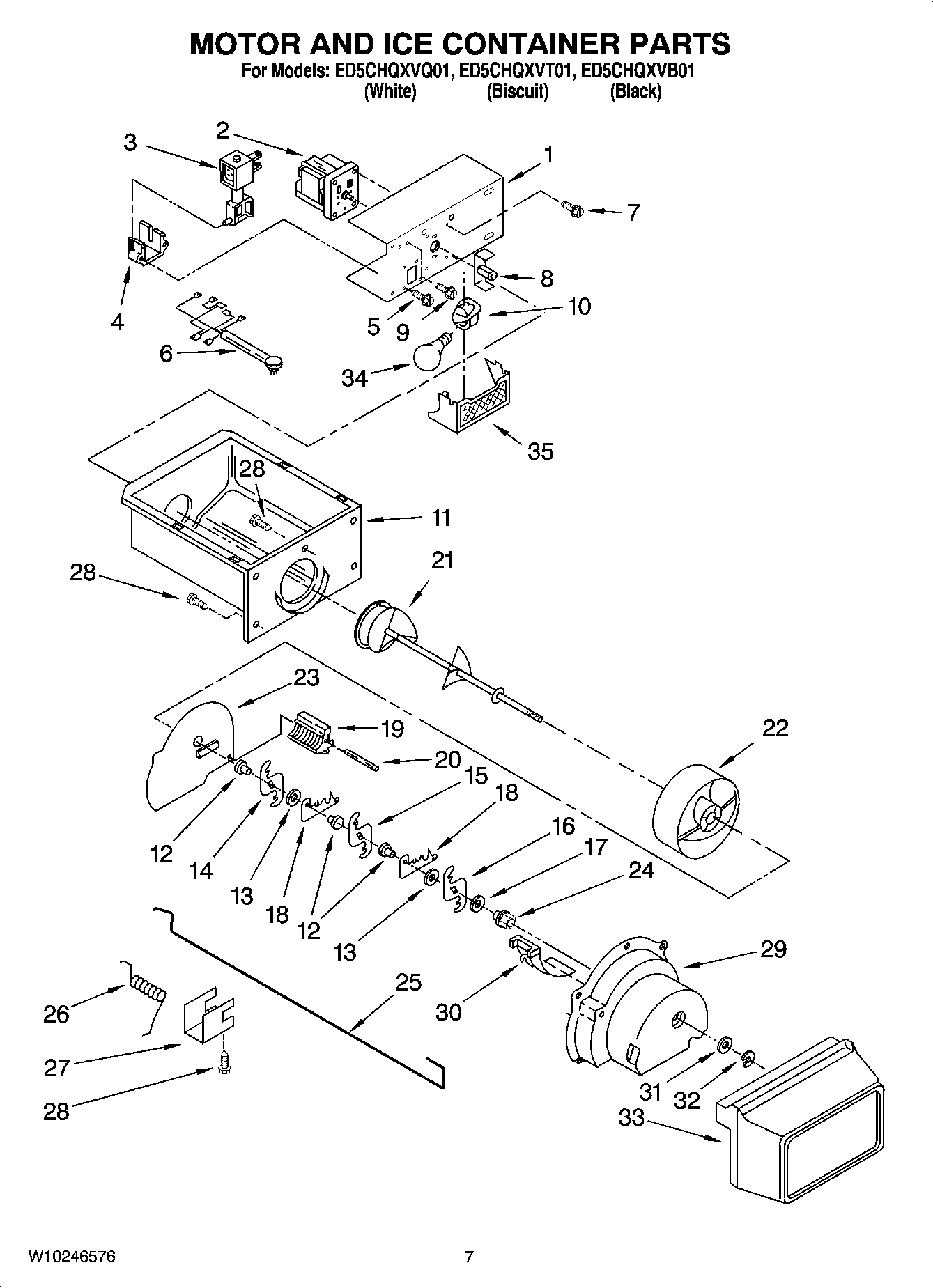 05 - MOTOR AND ICE CONTAINER PARTS