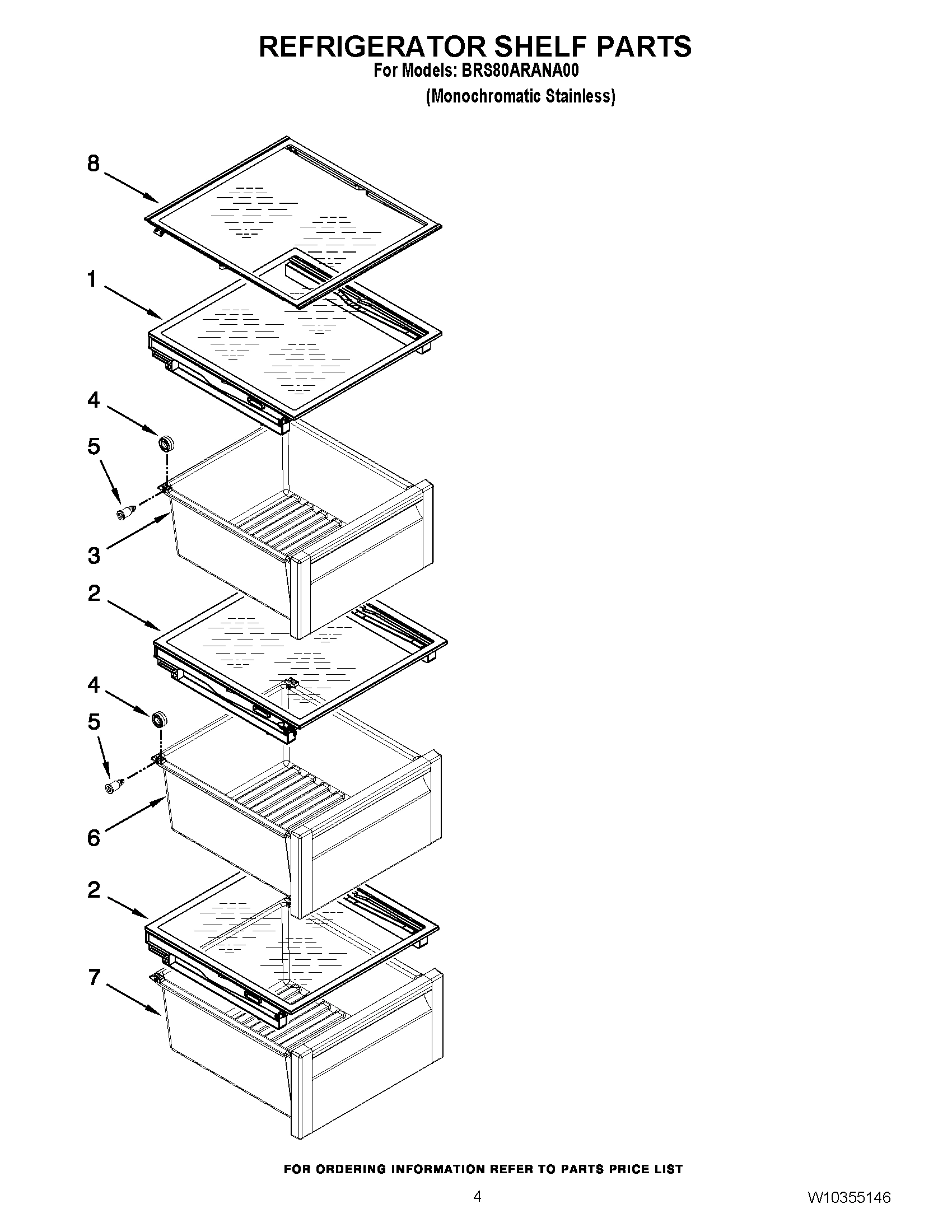 03 - REFRIGERATOR SHELF PARTS