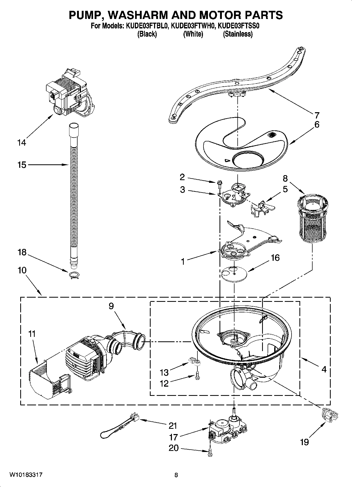 07 - PUMP, WASHARM AND MOTOR PARTS