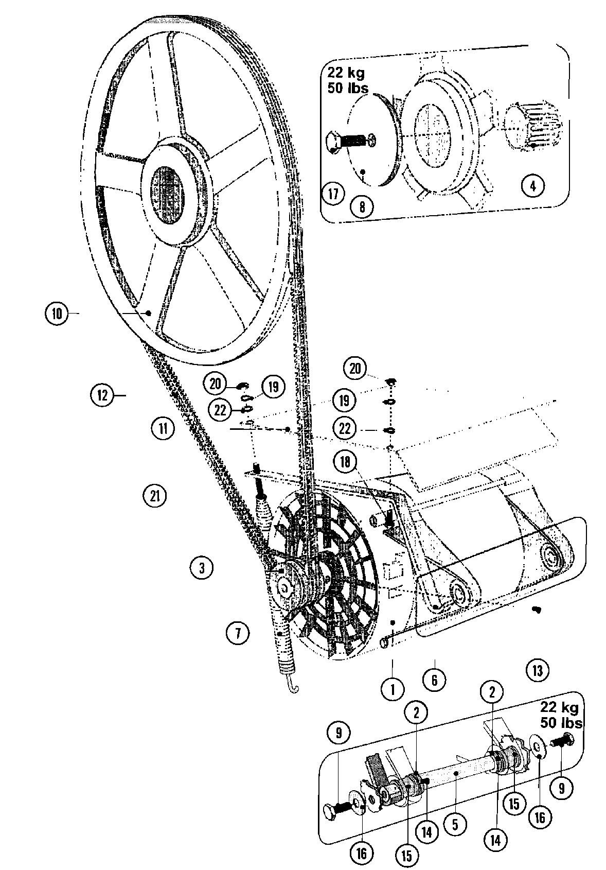 20 - MOTOR & BASKET PULLEY (SERIES 11)