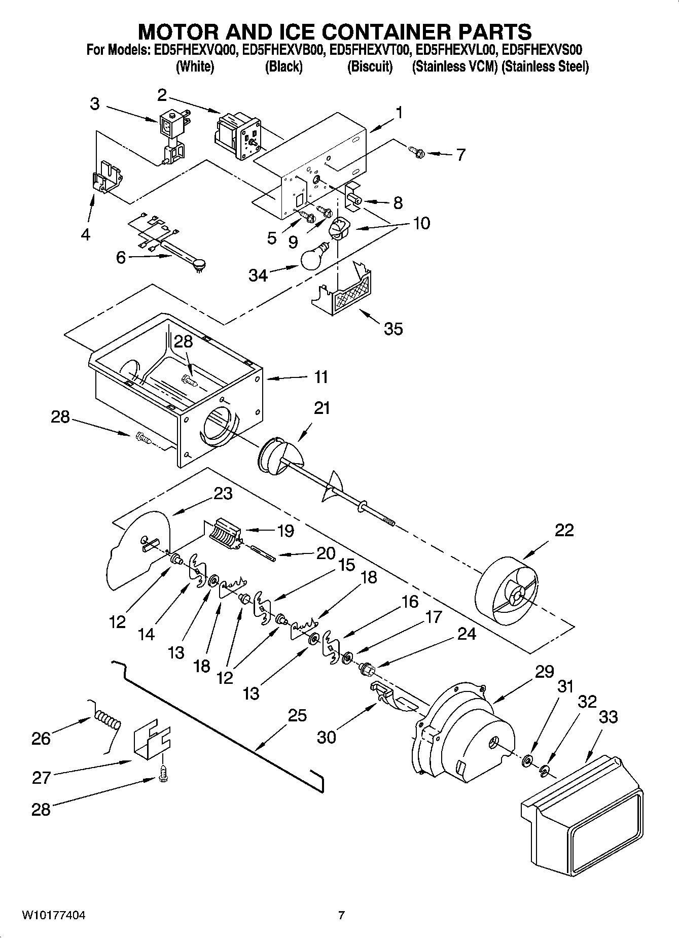 05 - MOTOR AND ICE CONTAINER PARTS