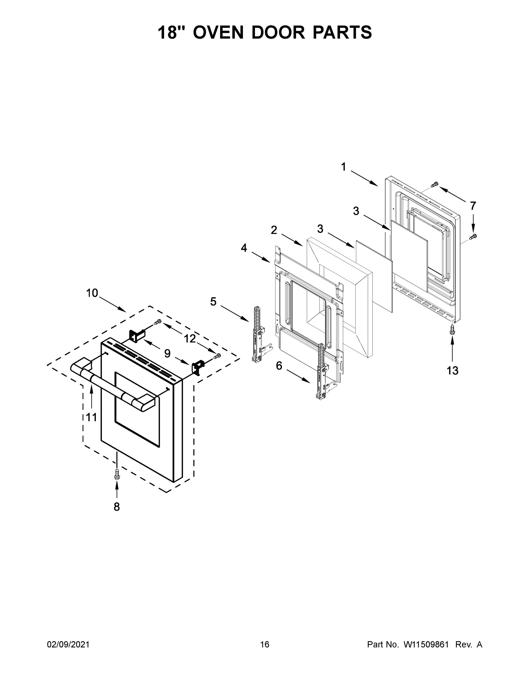 09 - 18" OVEN DOOR PARTS